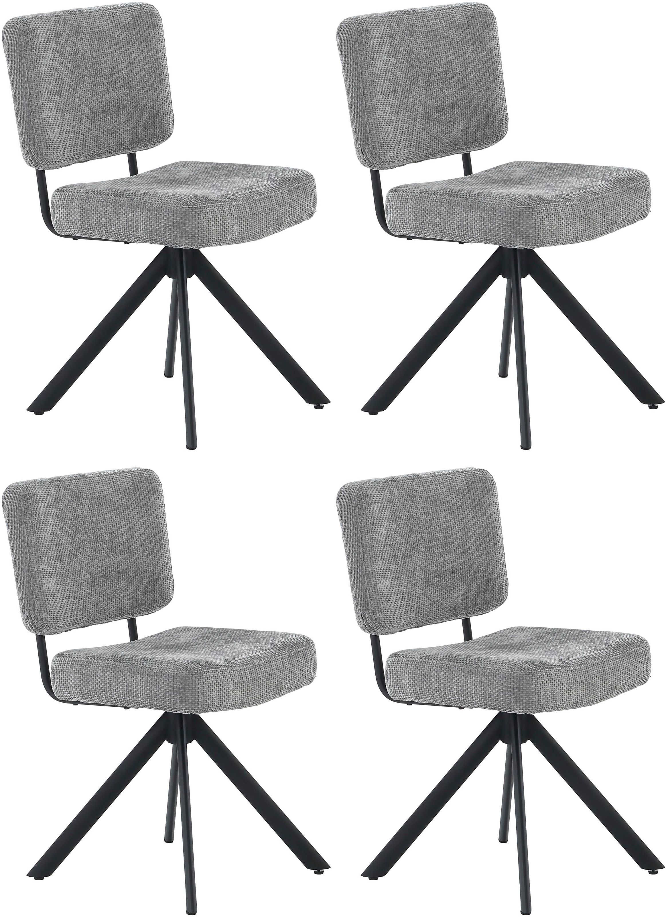 Jockenhöfer Gruppe Drehstuhl "Gloria (Set, 4 St.)" (Set) 4 Stk.Inklusive Drehfunktion (360), Taschenfederkern, bis 150kg belastbar