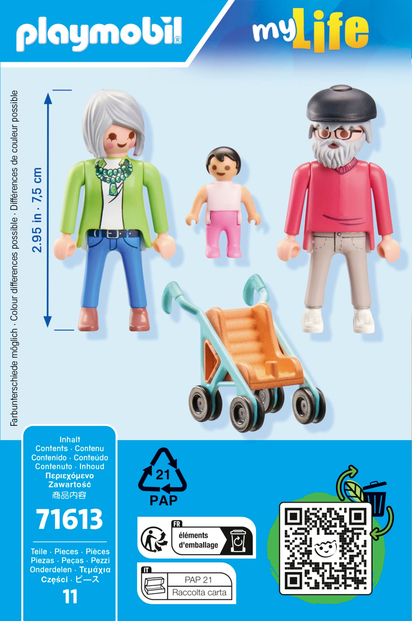 Playmobil® Konstruktions-Spielset »Großeltern mit Baby (71613), myLife«, (11 St.), Made in Europe