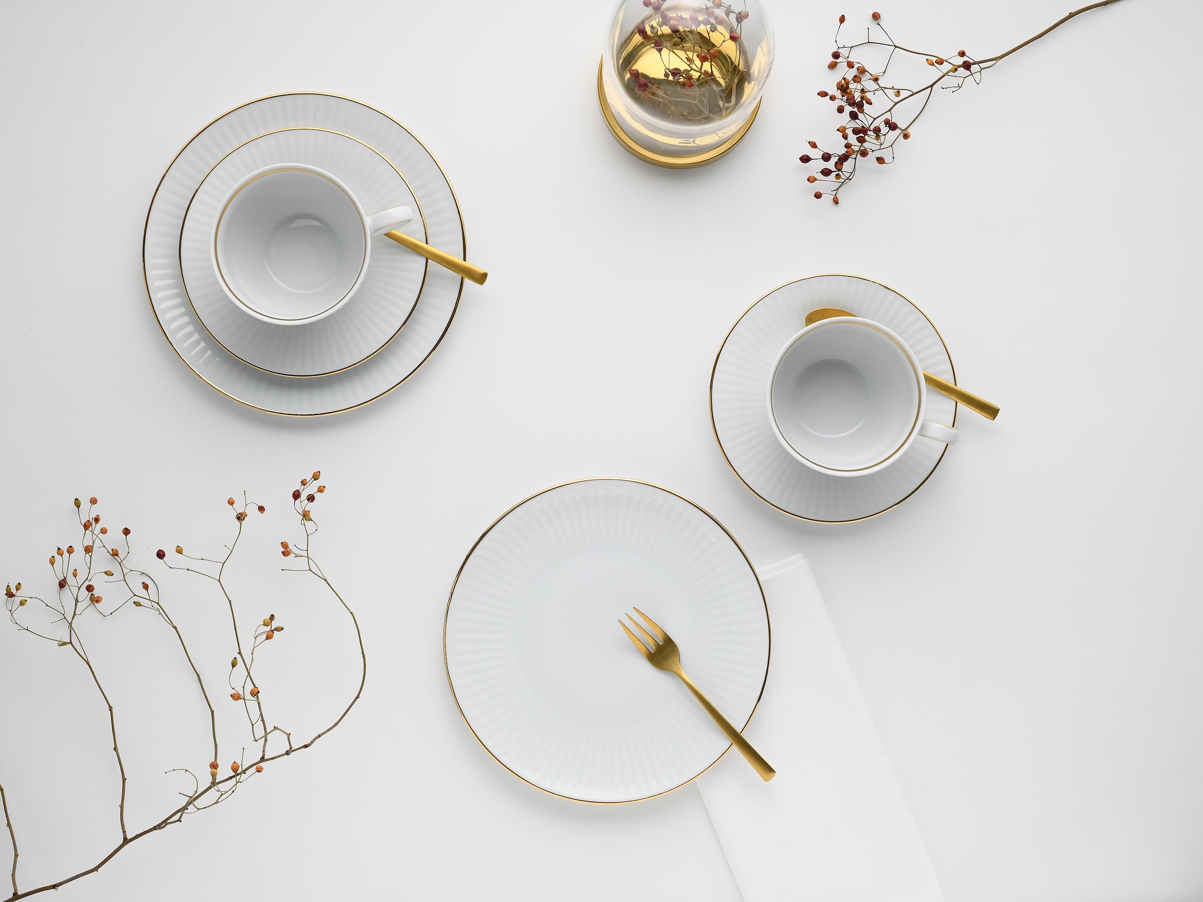 CreaTable Kaffeeservice »Valencia Gold, Kaffee-Service 18-tlg« Elegant, Goldrand