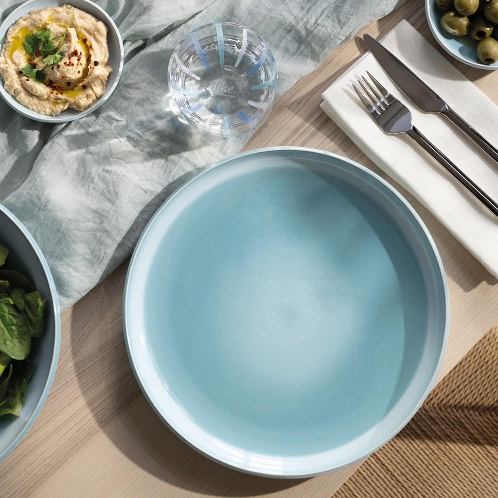 like. by Villeroy & Boch Speiseteller »Speiseteller Perlemor Aqua ø 27,1 cm 6er Set blau« Spülmaschinengeeignet, Mikrowellengeeignet