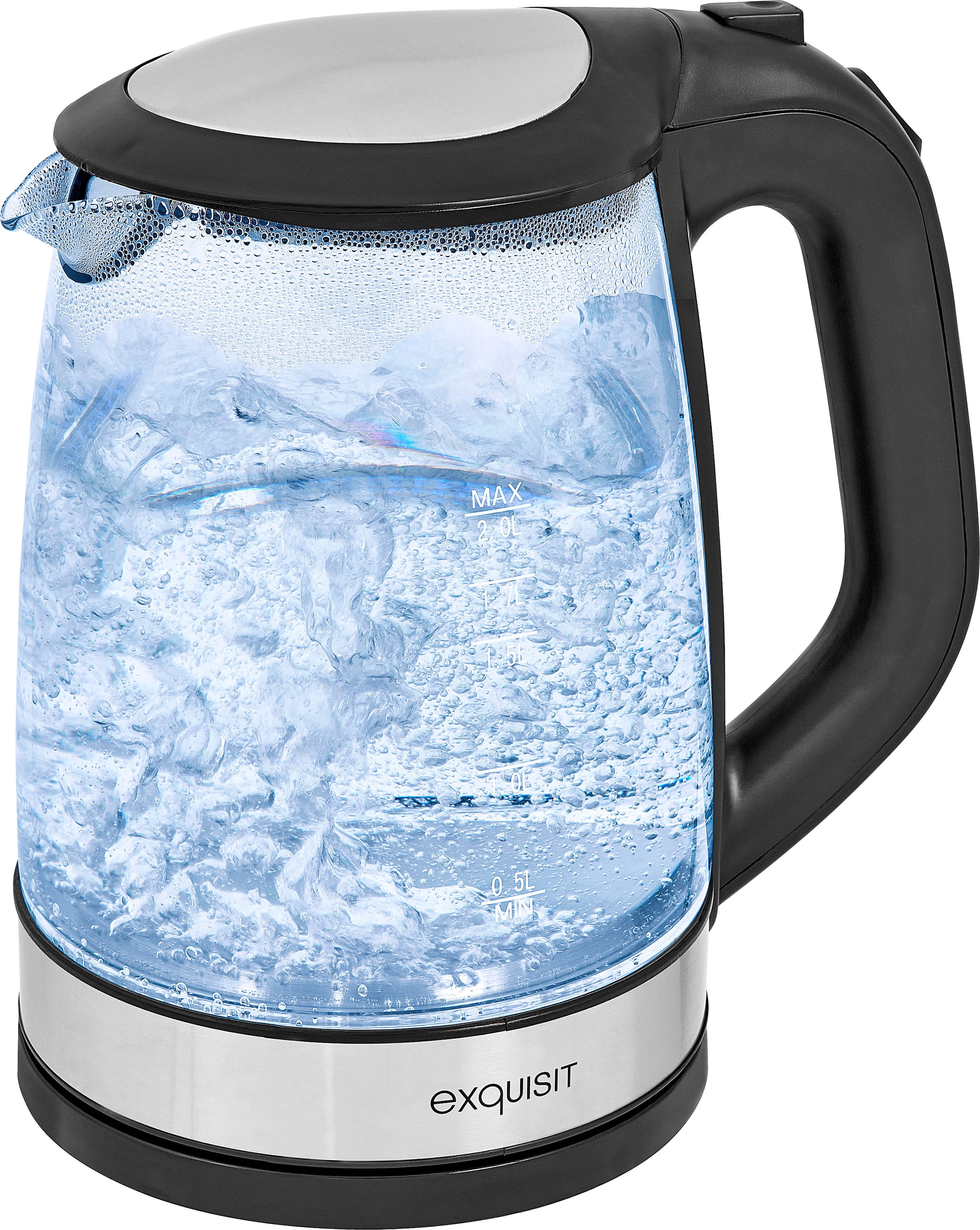 exquisit Wasserkocher »WK 3501 swg«, 2 l, 2200 W mit 3 Jahren XXL Garantie | Wasserkocher