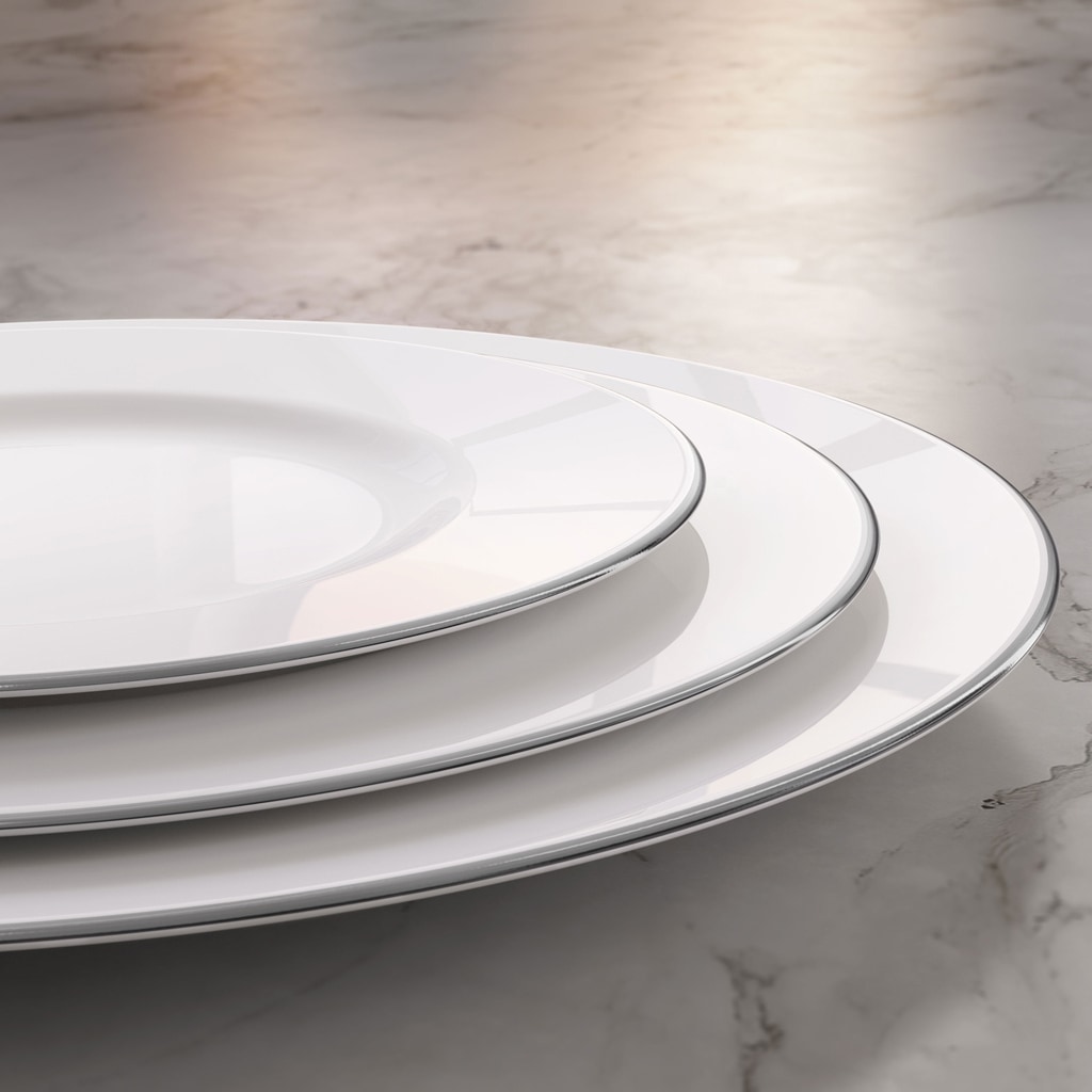 Villeroy & Boch Servierplatte »Servierplatte Anmut Platinum No. 1 ø 33,6 cm weiß«