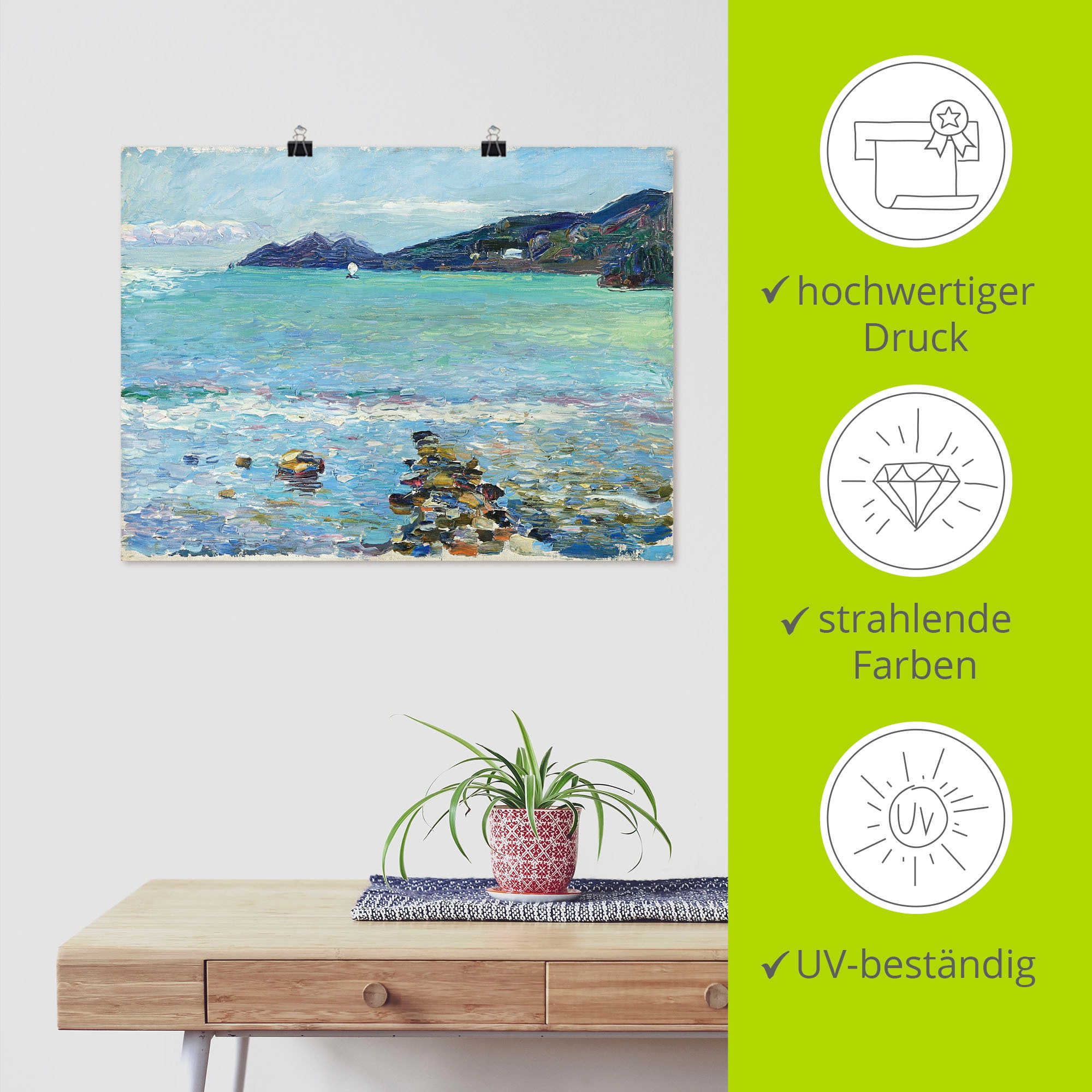 Artland Poster »Rapallo, Blick auf Portofino. Um 1906« Meer Bilder 1 Stk. tlg. ohne Rahmen