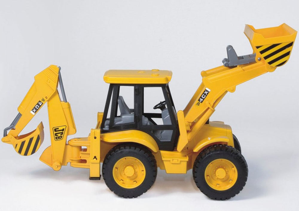 Bruder® Spielzeug-Bagger »JCB 4CX Baggerlader m. Ladeschaufel und Grabbagger (02428)« Made in Europe