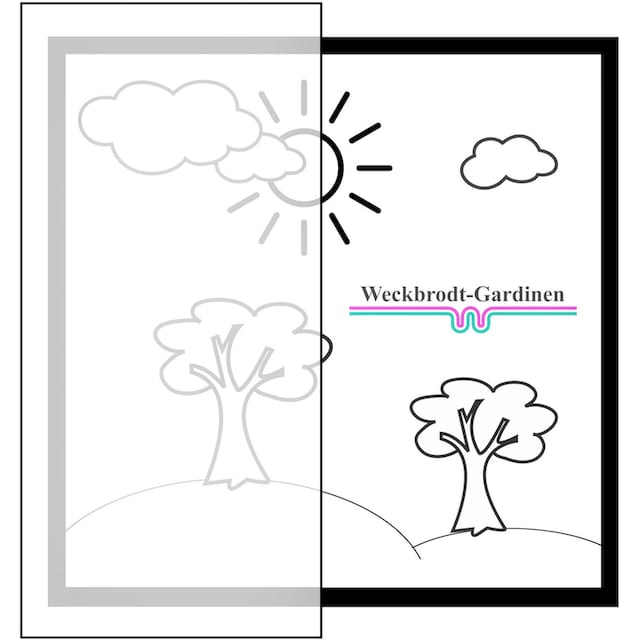 Weckbrodt Scheibengardine »Seasons Greetings«, (1 St.), Digitaldruck, Voile,  karrierte Bordüre, Bistro, Weihnachten online kaufen | UNIVERSAL