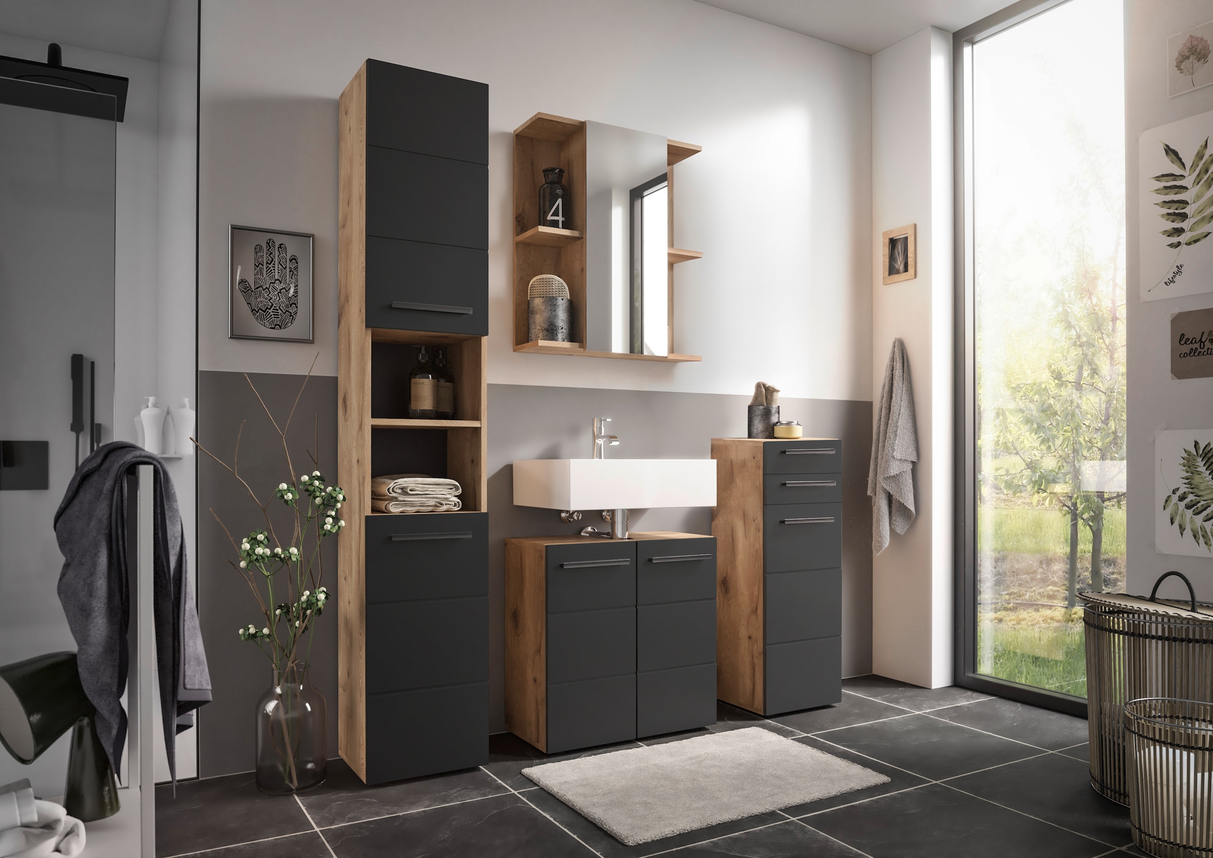 BASIC by Balculina Hängeschrank »Vista BxHxT 34x70x23 cm« 1 Stk. tlg. Breite 34cm, Kunststoffgriffe, Made in Europa