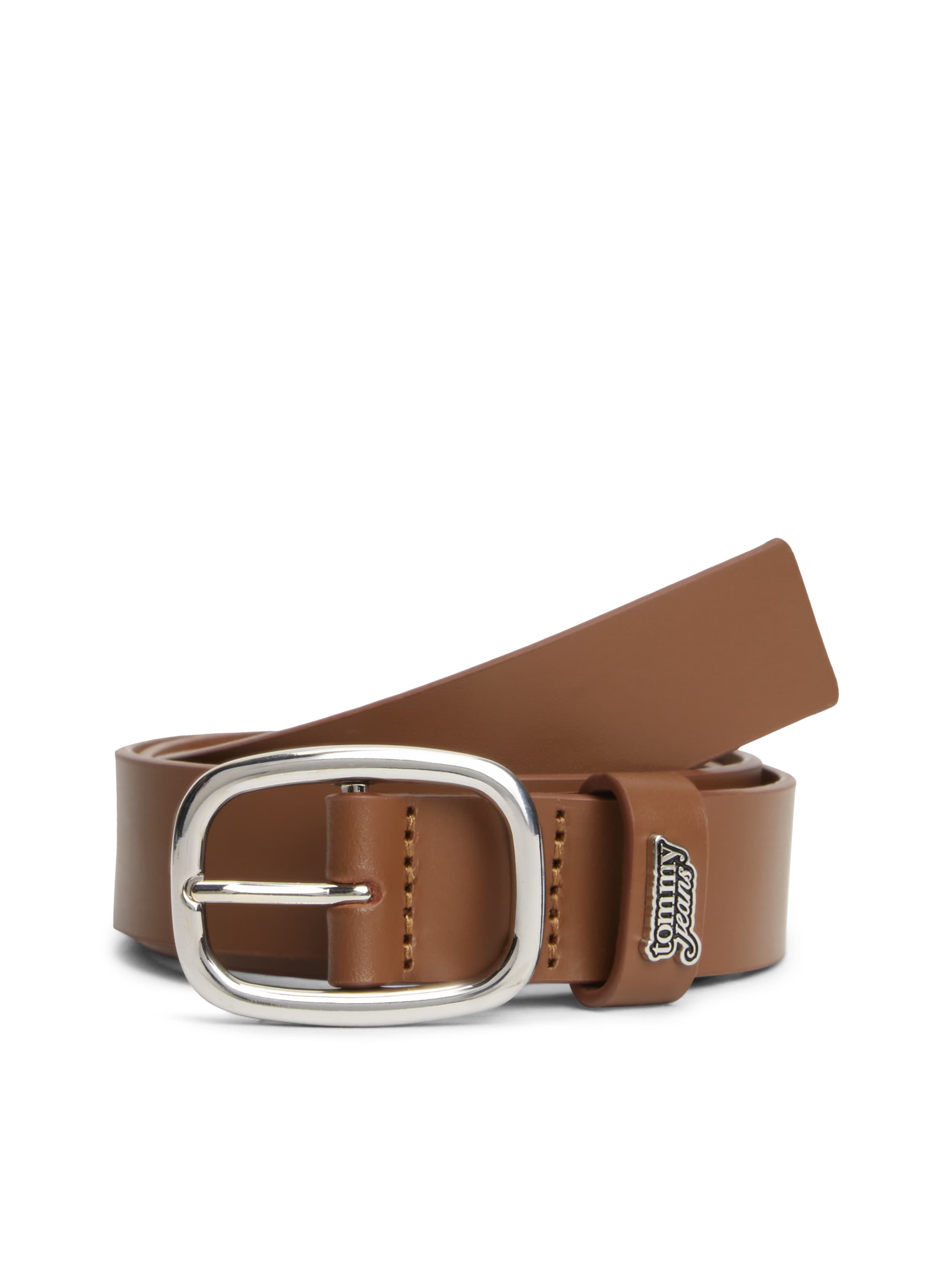 Tommy Jeans Ledergürtel »TJW OVAL 3.0 BUCKLE« Größenverstellbar mit Logodetail