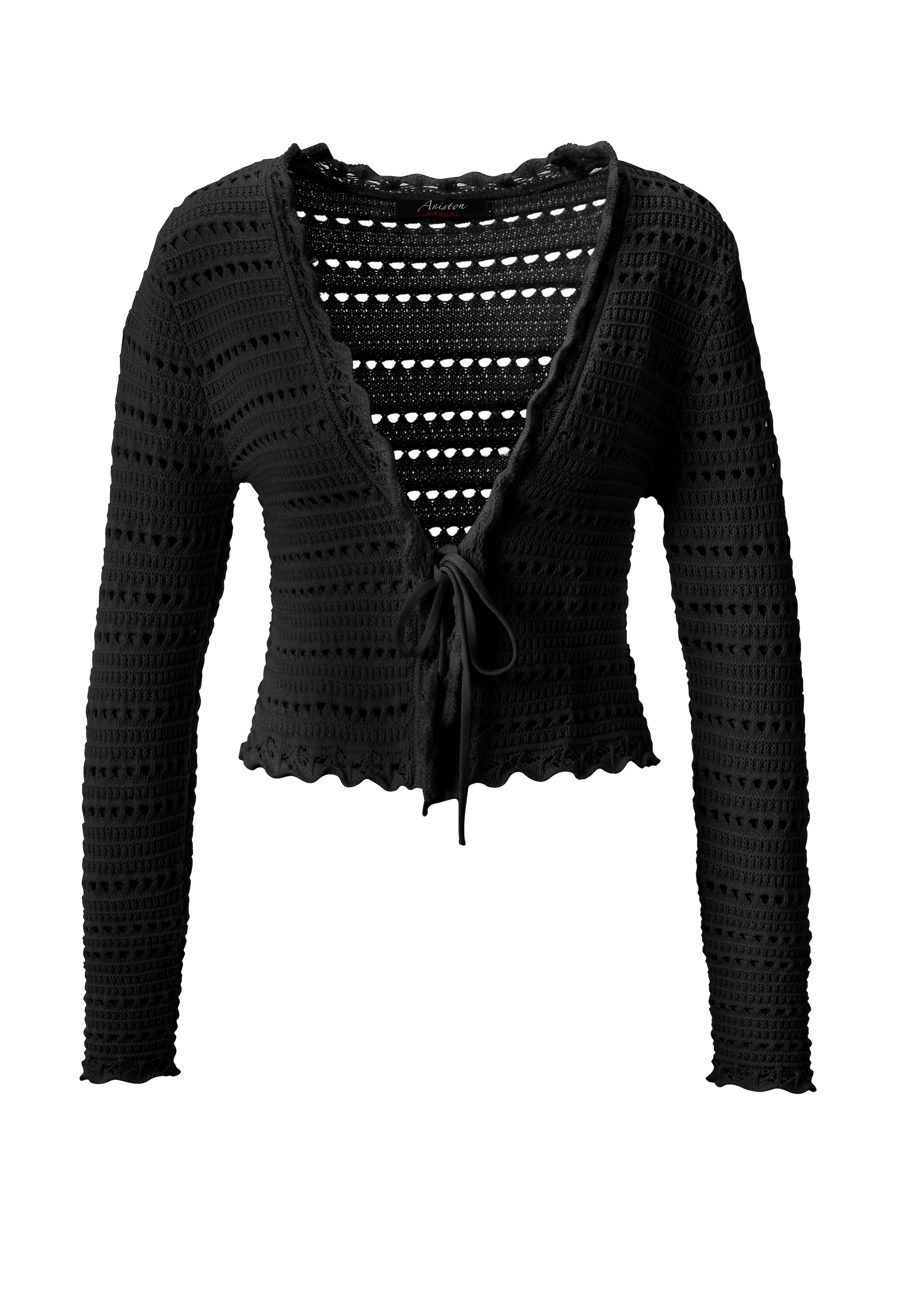 Aniston CASUAL Strickjacke im trendigen Ajour-Muster-Mix