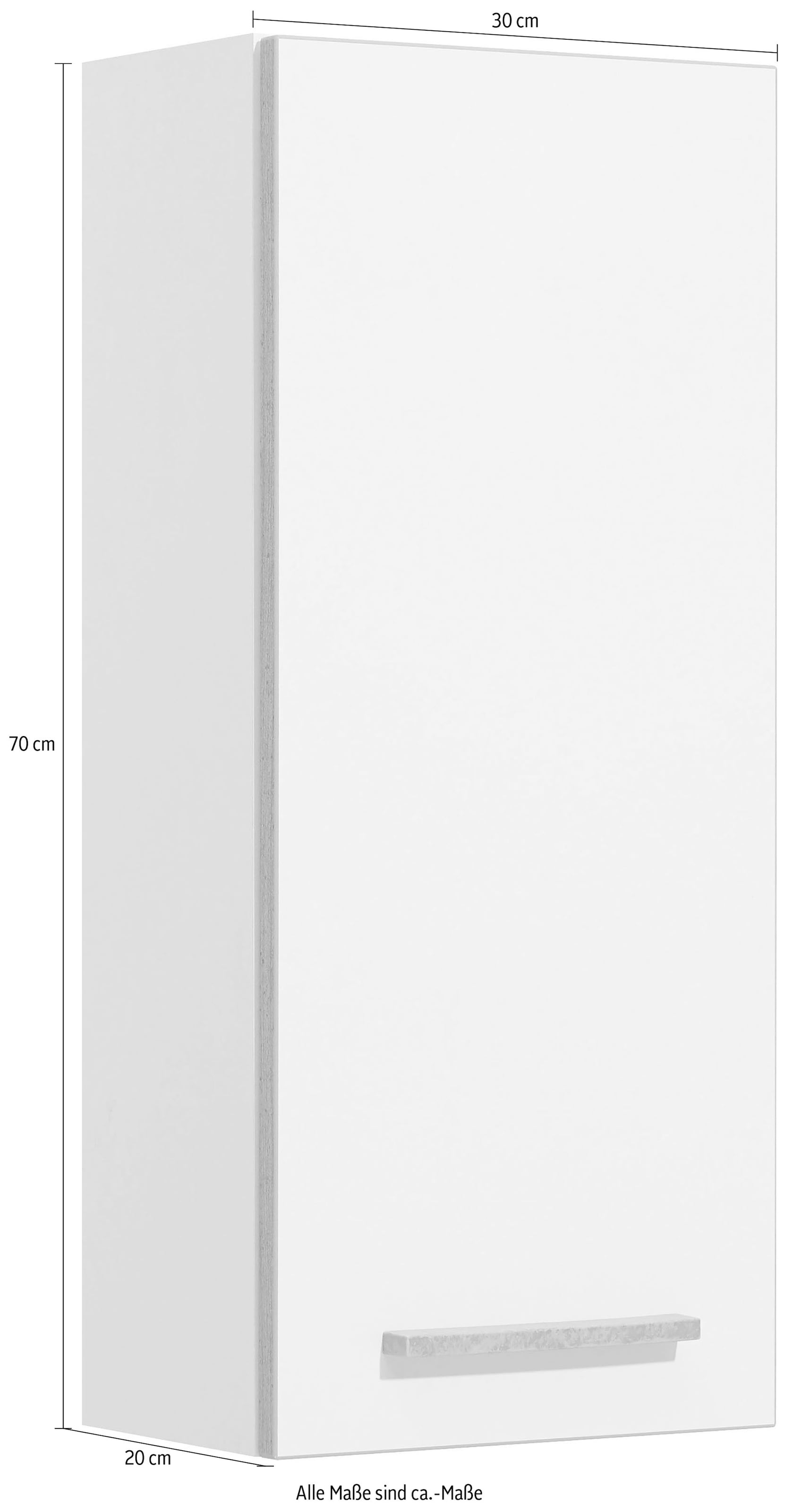 PELIPAL Hängeschrank »Quickset 953«, Breite 30 cm, 2 Einlegeböden,  Absetzung in Beton-Optik bequem kaufen
