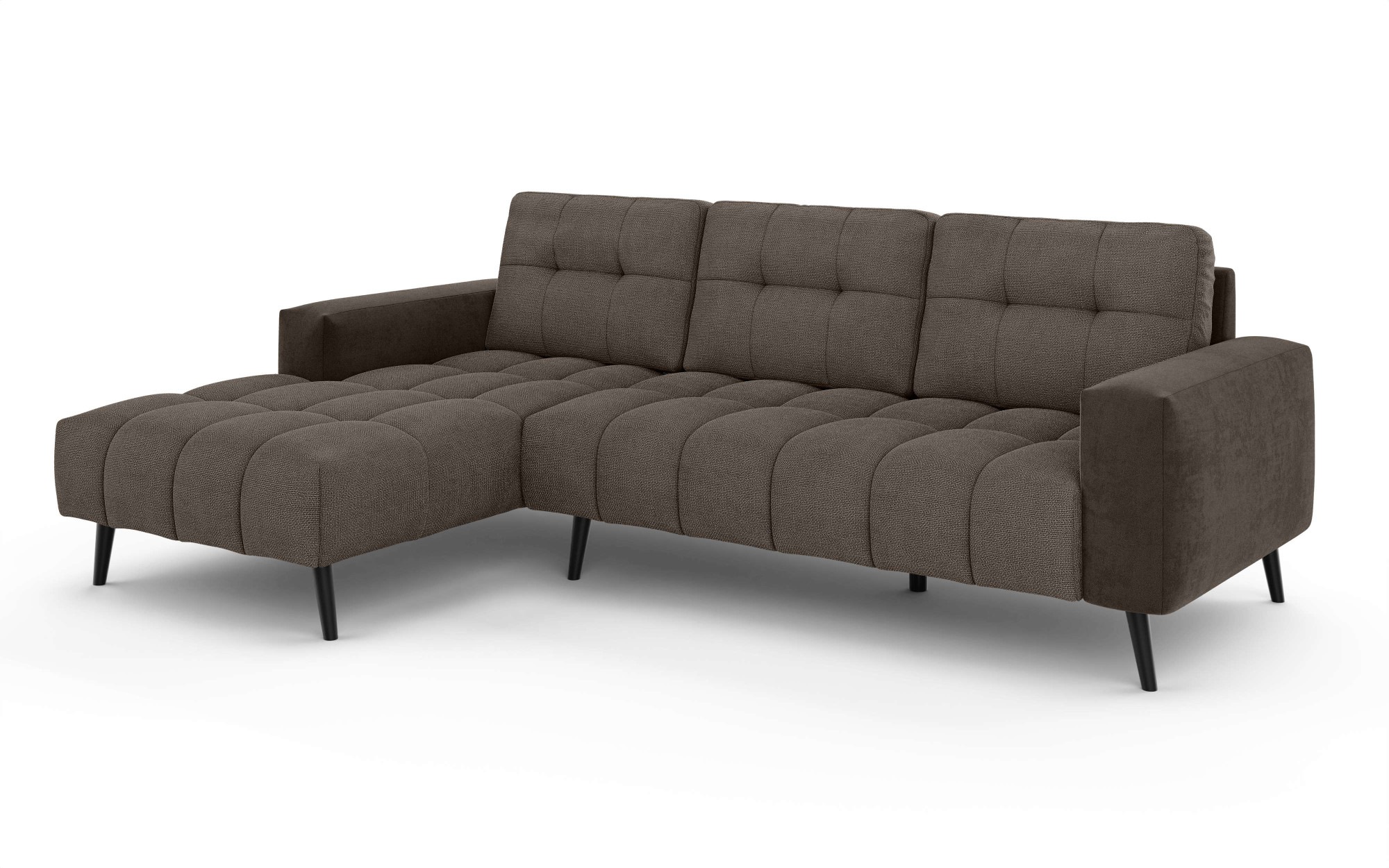 INOSIGN Ecksofa »SERINE mit Recamiere rechts/links bestellbar, Maße B/H/T 253/91/161 cm«, L-Form mit Wellenunterfederung, 3 Rückenkissen, ohne Bettfunktion