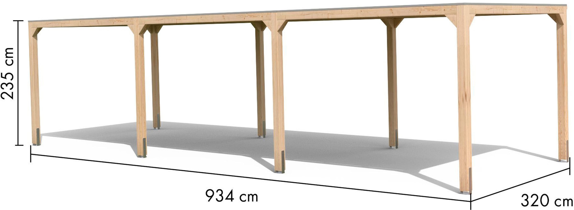 Karibu Pavillon »"Gordon" SET, naturbelassen«, aus hochwertigem Leimholz, inkl. selbstklebender Dachfolie