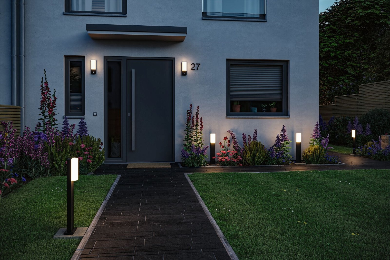 Paulmann LED Außen-Wandleuchte »Bonnie IP44 93x77mm 3000K 8,5W 560lm 230V Anthrazit Aluminium«, 1 flammig