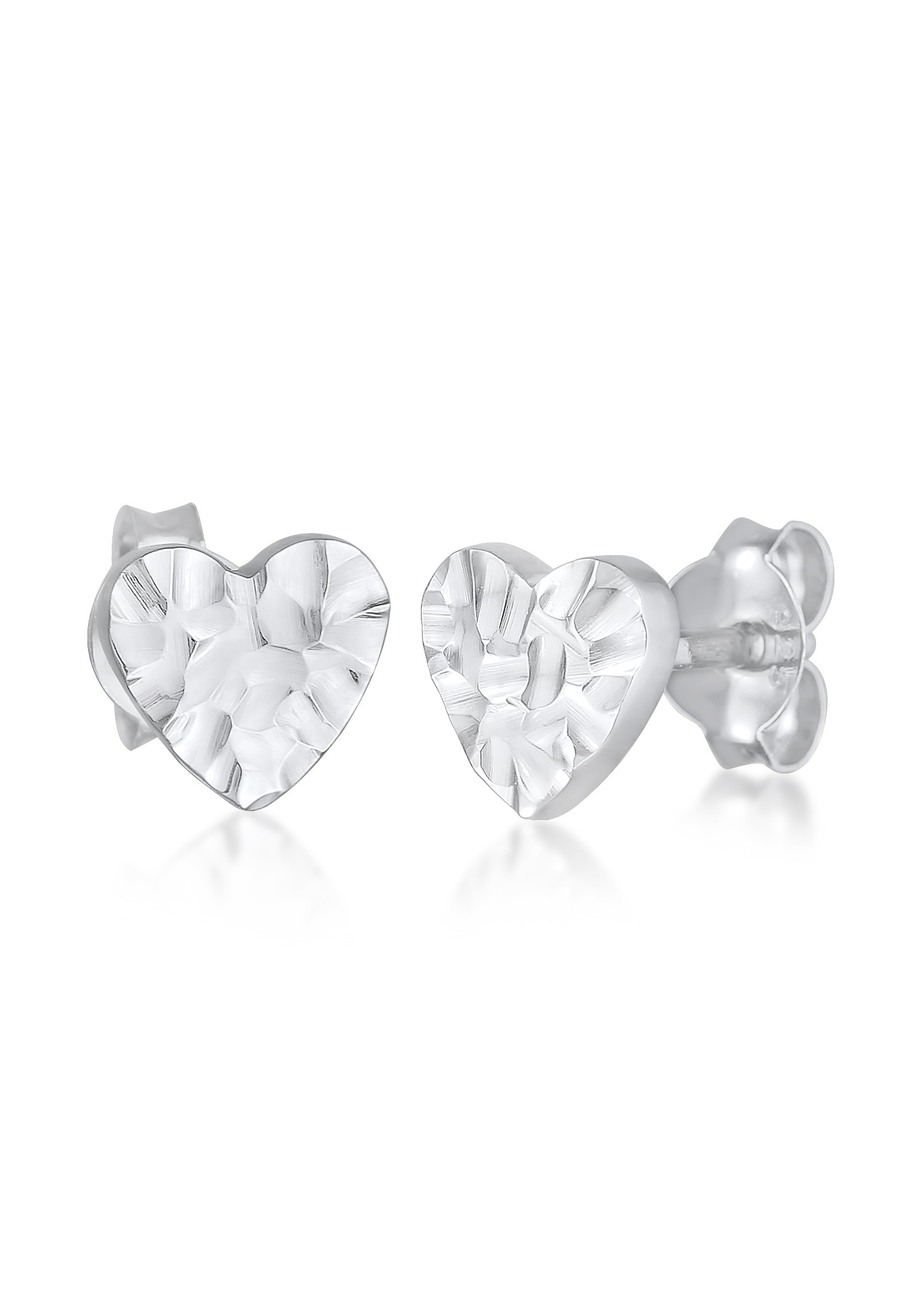 Elli Paar Ohrstecker »Ohrringe Herz Liebe Gehämmert Organic 925 Silber«