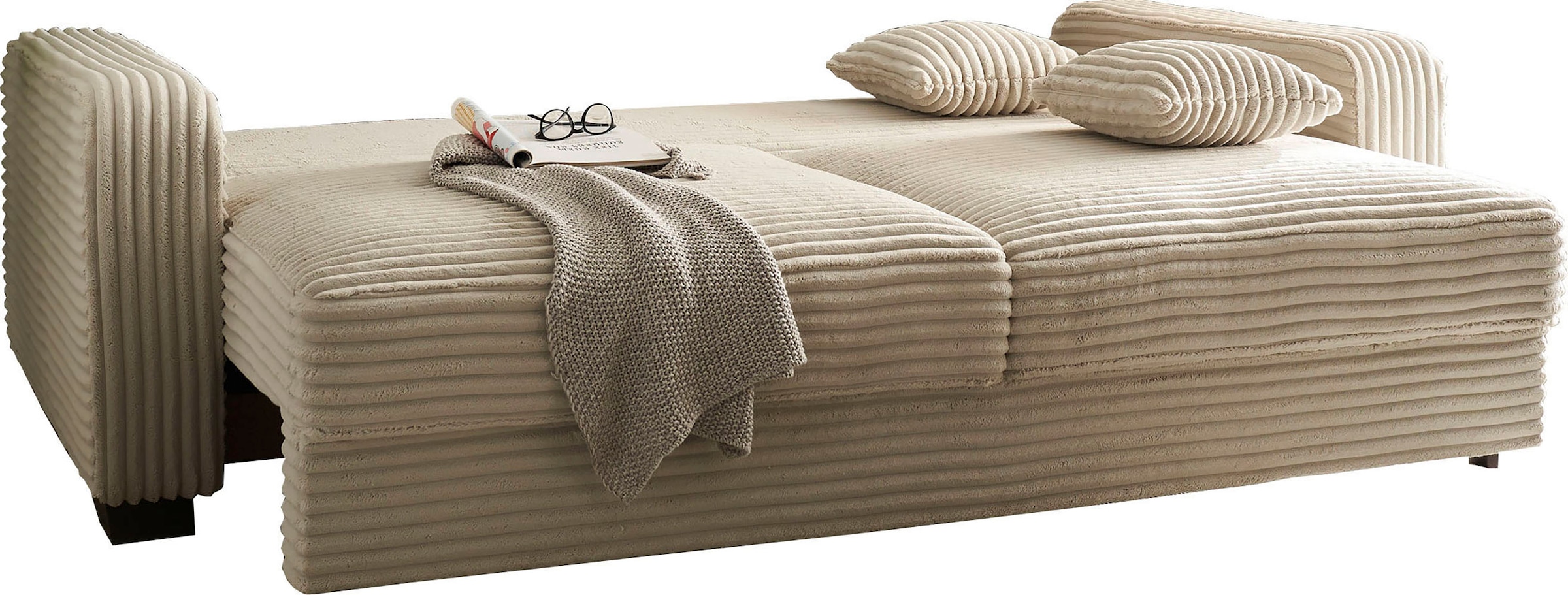 ED EXCITING DESIGN Schlafsofa »Carrara«, mit Bettkasten & 2 Zierkissen