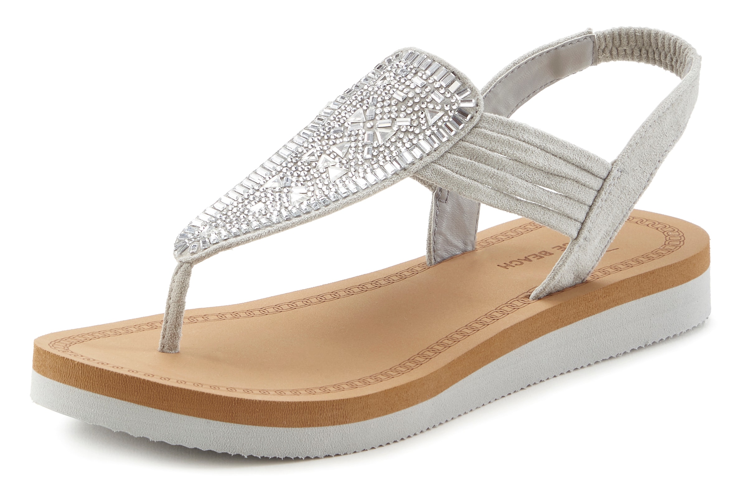 Venice Beach Badesandale »Sommerschuh«, Sandale, Badeschuh, Sommerschuh, Zehentrenner mit Glitzersteinen VEGAN