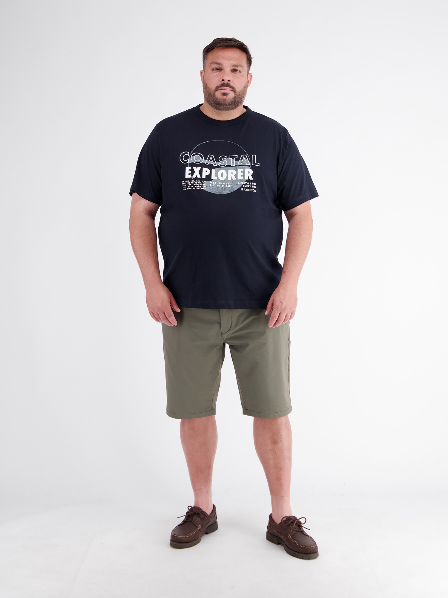 LERROS T-Shirt »T-Shirt mit O-Neck in großen Größen«