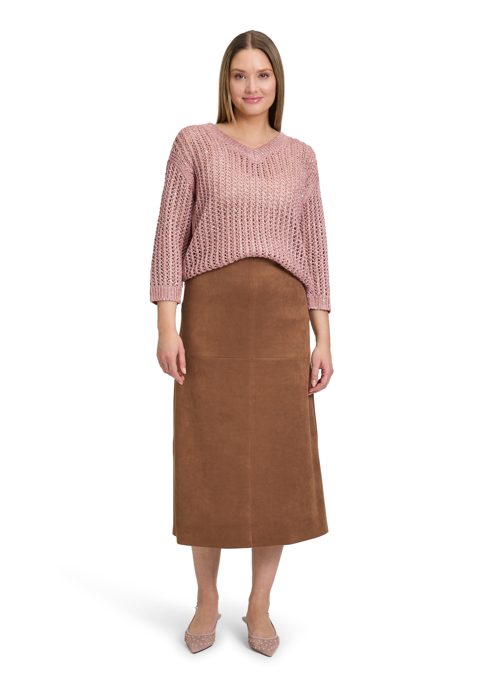 Betty Barclay Rundhalspullover »Lochstrick-Pullover mit Pailletten«
