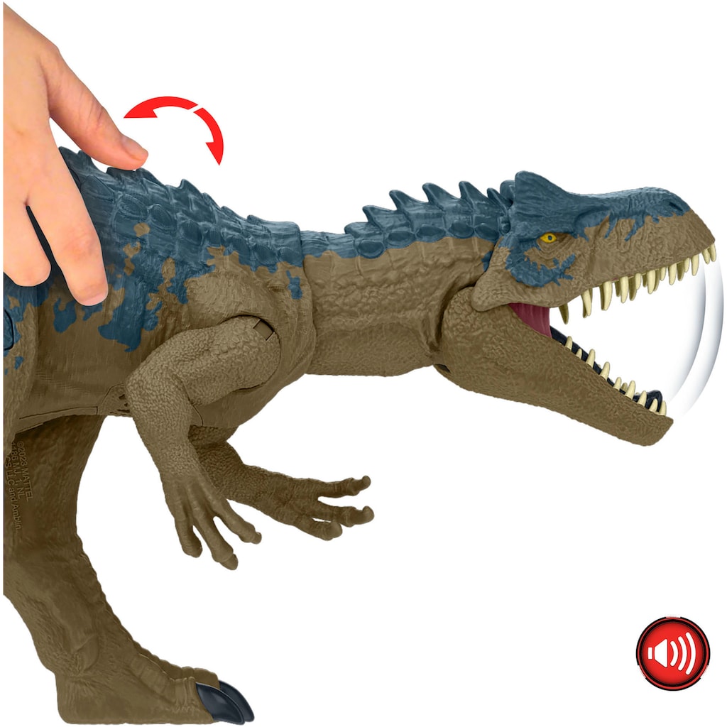 Mattel® Actionfigur »Jurassic World, Ruthless Rampage Allosaurus«, mit Angriffsbewegung und Geräuschen