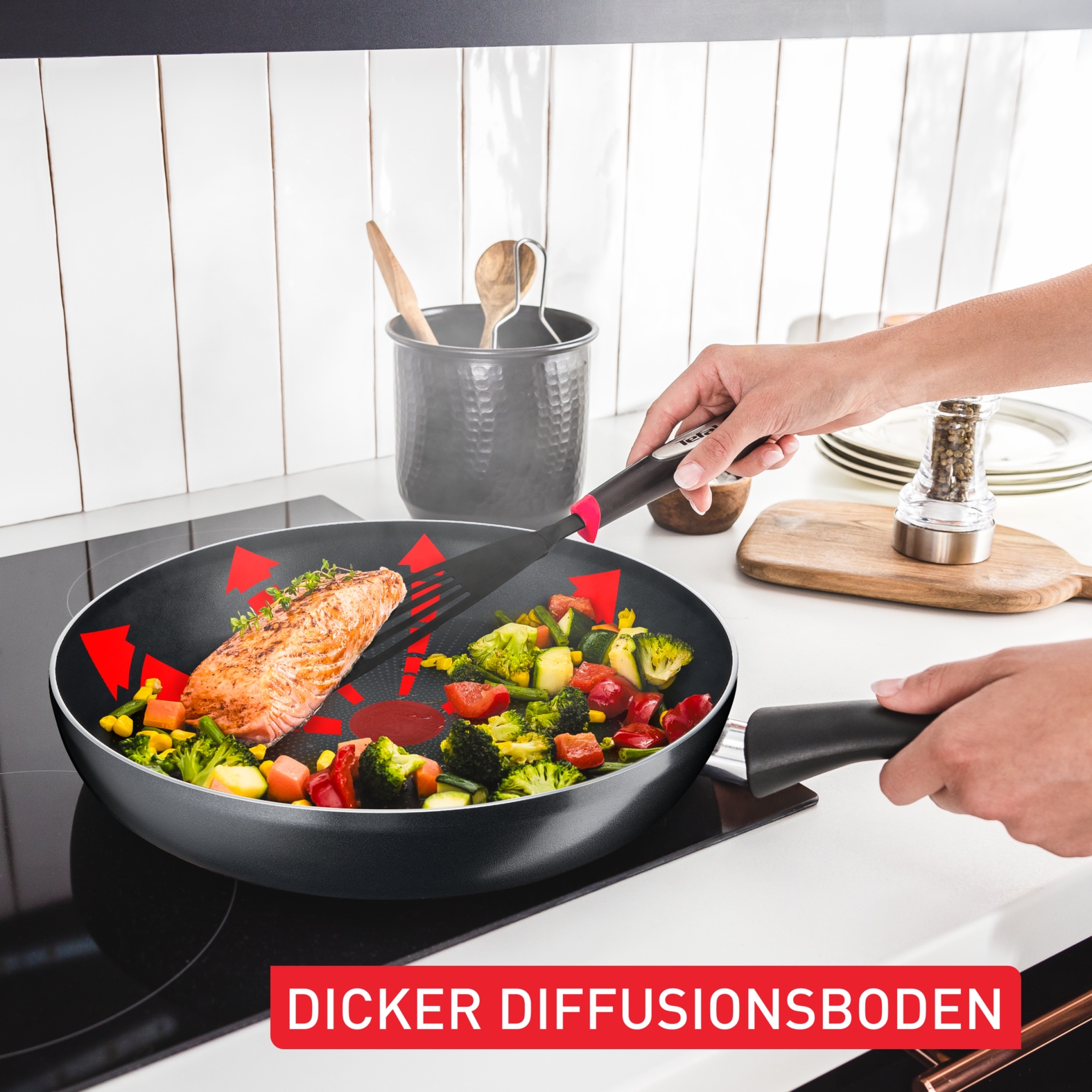 Tefal Bratpfanne »Hard Titanium Essential, Titanium Antihaftversiegelung« Aluminium 1 Stk. tlg. kompatibel Gas-/Elektro-/Keramikherden, nicht induktionsgeeignet