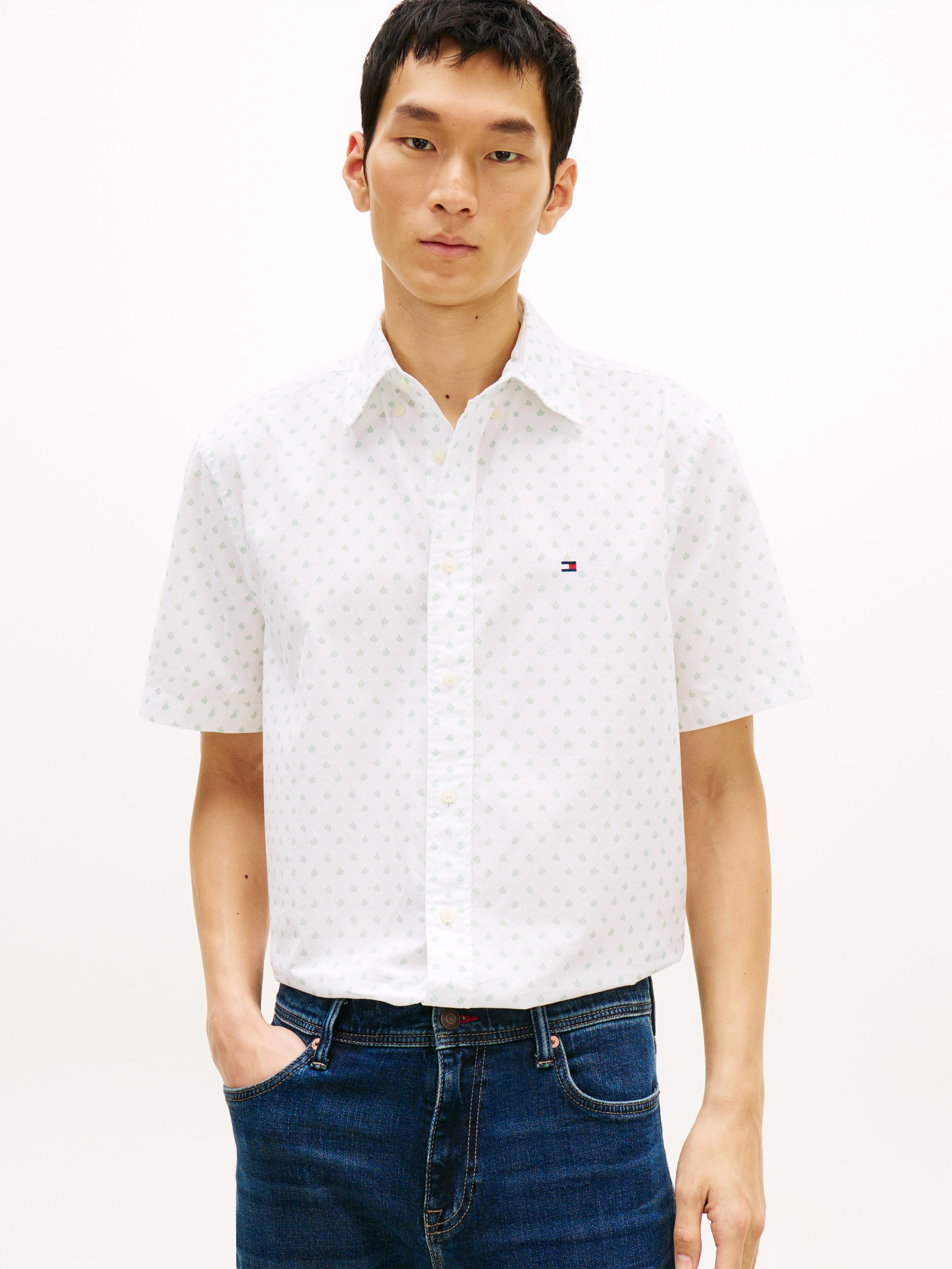 Tommy Hilfiger Kurzarmhemd »FLEX POPLIN PRINT Regular Fit«