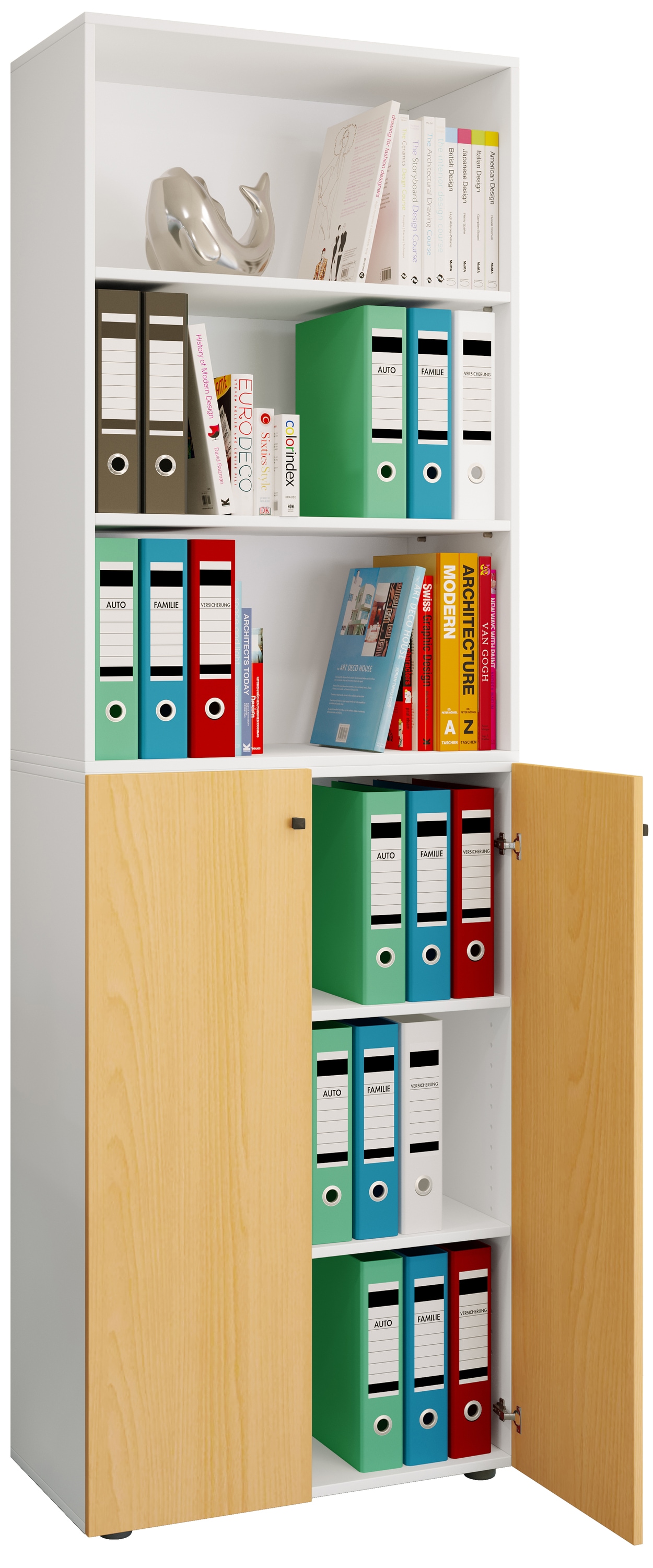 VCM Aktenschrank "Büroschrank Regal Ordner Aktenschrank Lona 6fach" 1 Stk. tlg.
