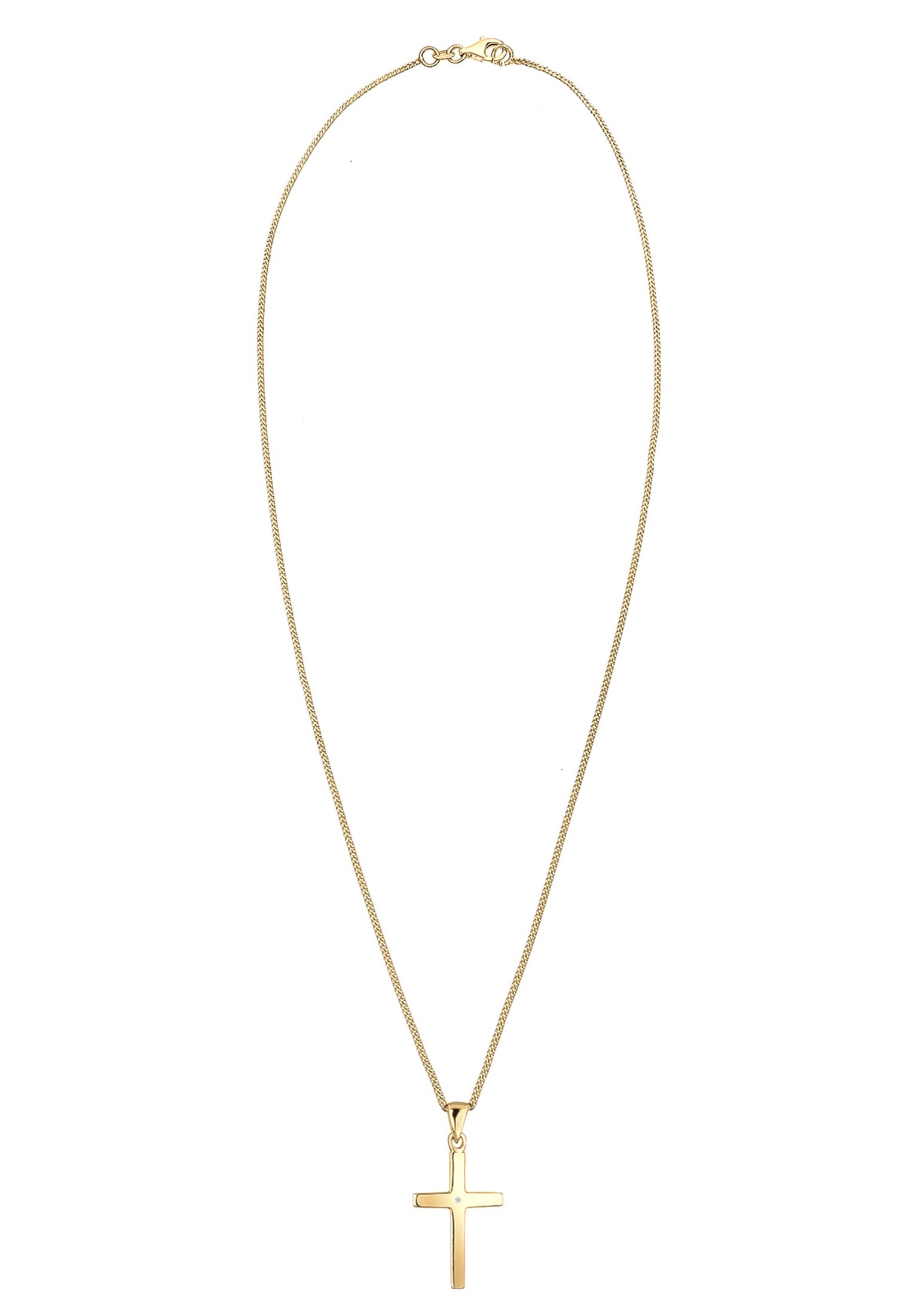 Elli DIAMONDS Silberkette »Halskette Kreuz Glaube Diamant (0.005 ct) Basic 925 Silber«
