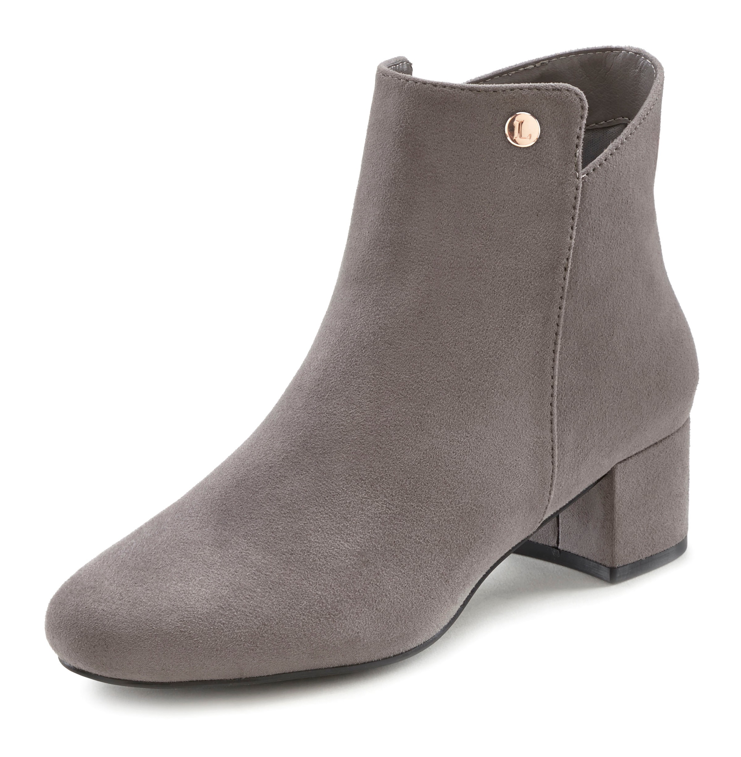 LASCANA Stiefelette, mit bequemen Blockabsatz, Ankle Boots, Stiefel VEGAN