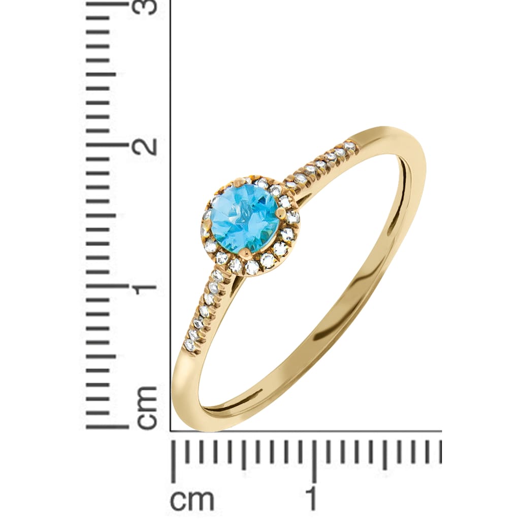 Firetti Diamantring »Schmuck Geschenk Gold 375 Damenring Goldring Farbstein Edelstein Topas«