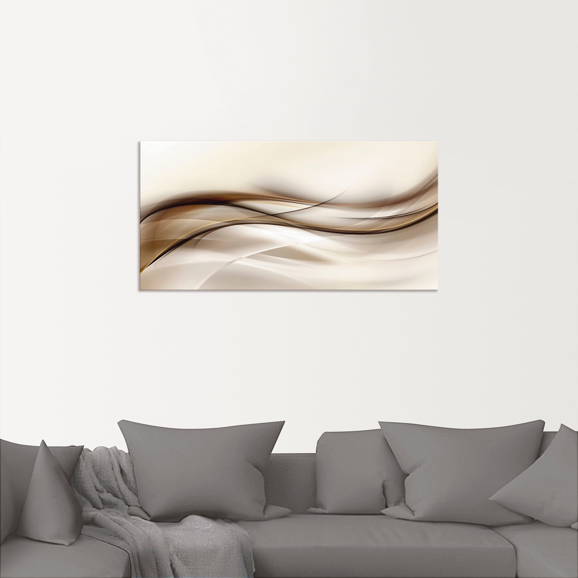Artland Wandbild »Braune abstrakte Welle«, Muster, (1 St.), als Alubild, Outdoorbild, Leinwandbild, Poster, Wandaufkleber