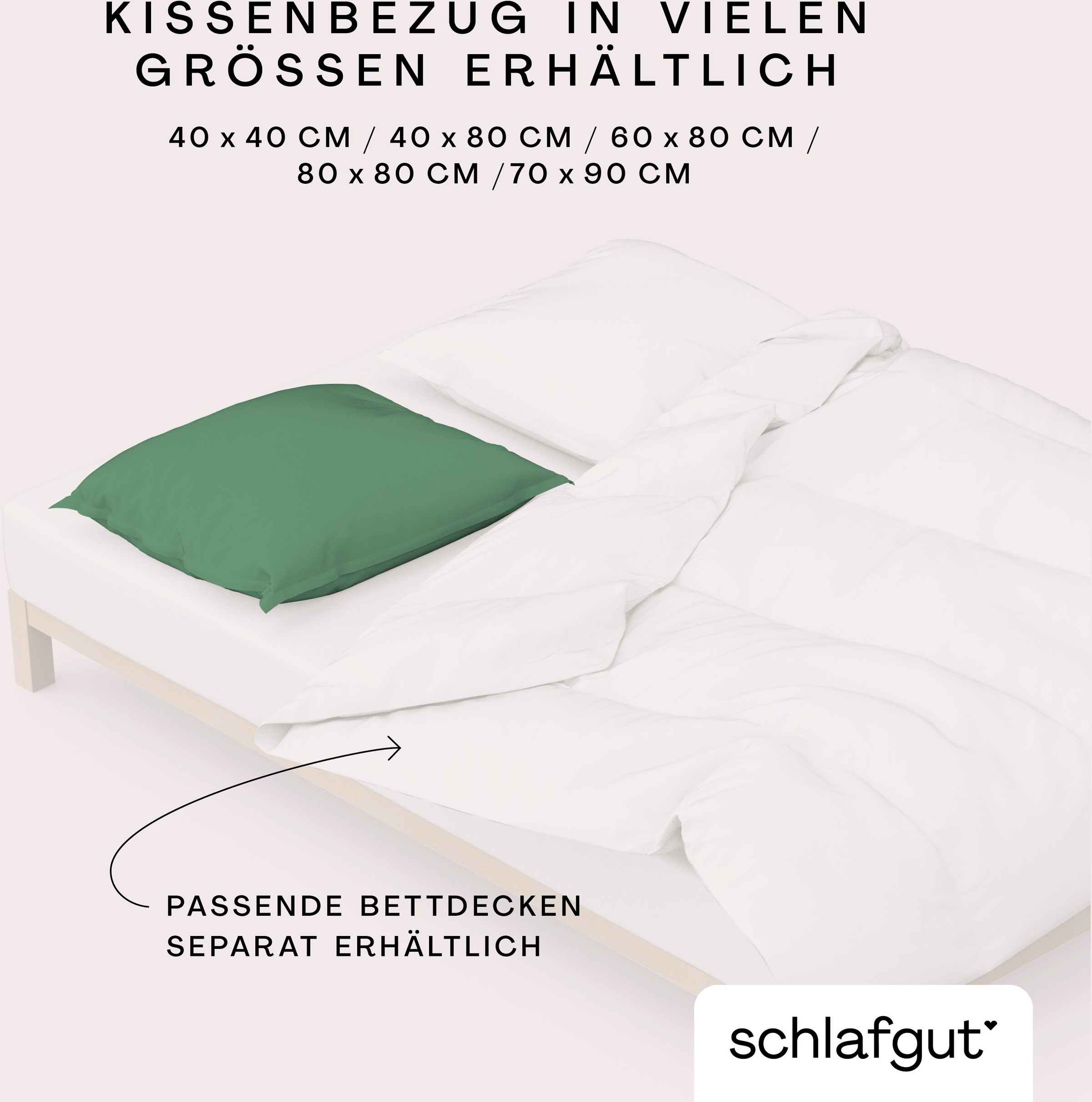 Schlafgut Kissenbezug »Knitted Jersey aus Bio-Baumwolle mit Elasthan, bügelfrei,«, (1 St.), besonders fein gestrickt, Kissenhülle mit farbigem Reißverschluss