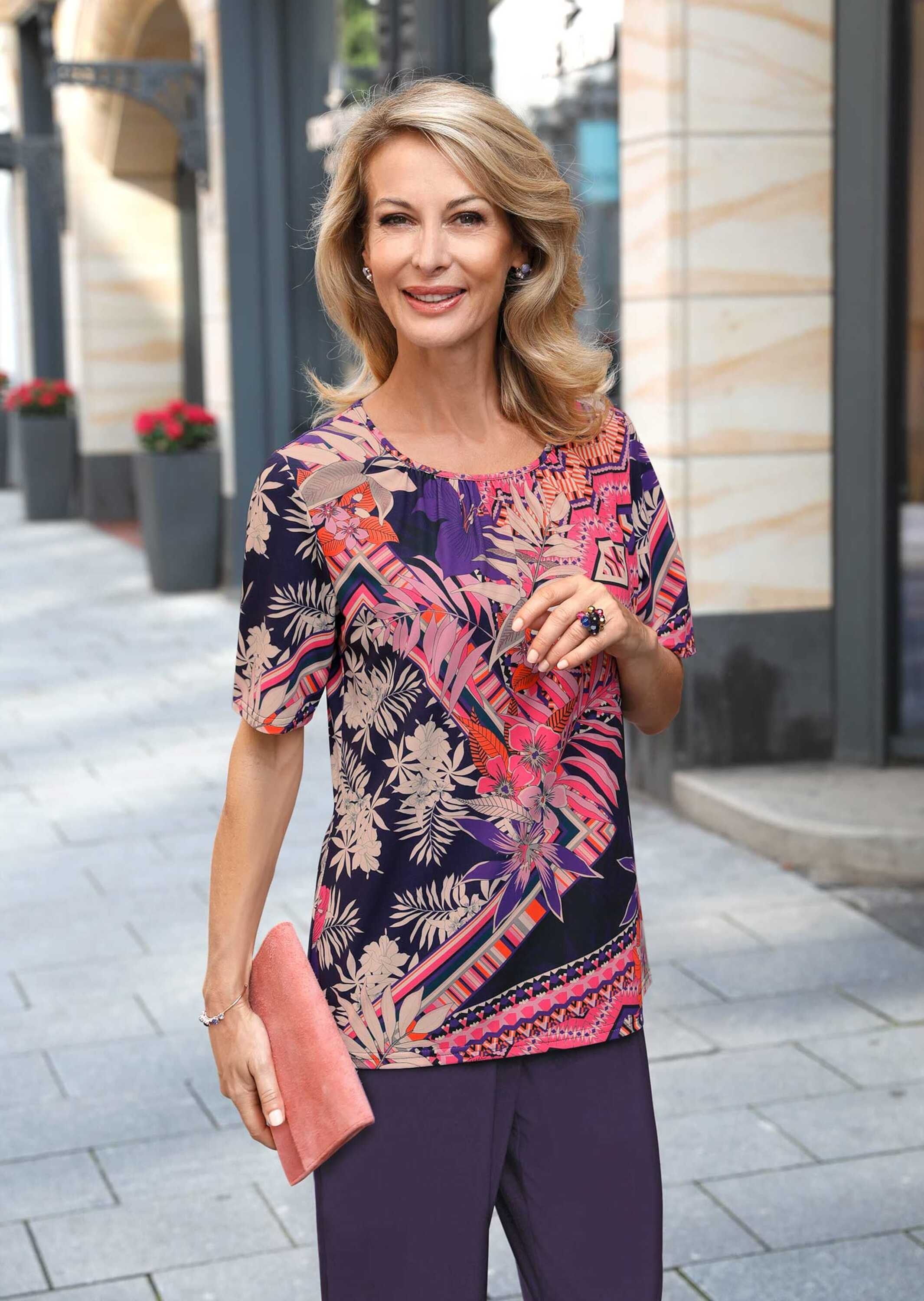 GOLDNER Print-Shirt »Stretchbequemes Shirt mit extravagantem Druck« Ohne