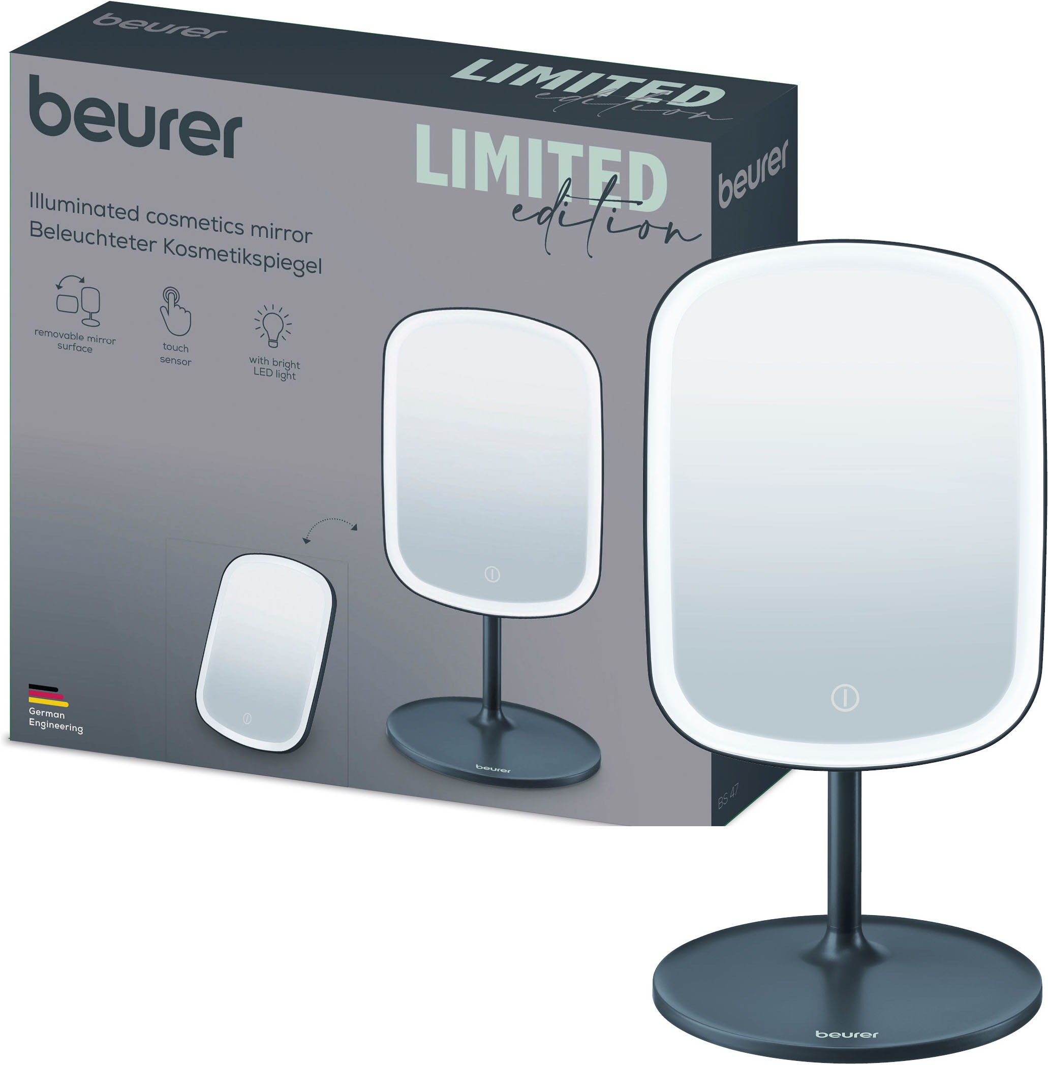 BEURER Kosmetikspiegel »BS 47 Limited Edition 2026, beleuchtet« Drei verschiedene Lichtoptionen: warm, kühl oder natürlich