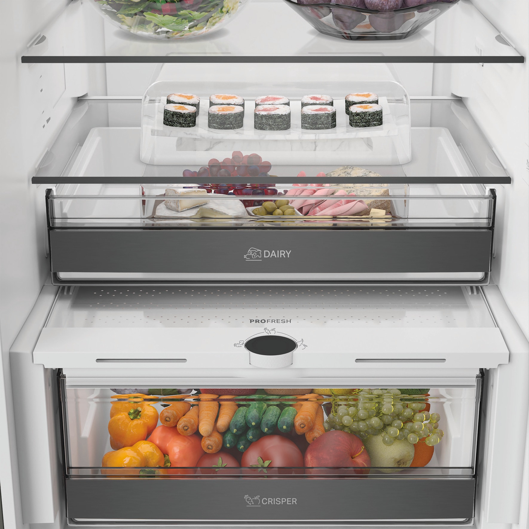 BAUKNECHT Kühl-/Gefrierkombination »KGDNF 20CD BL« 203,5 cm hoch 59,5 cm breit FreshShield