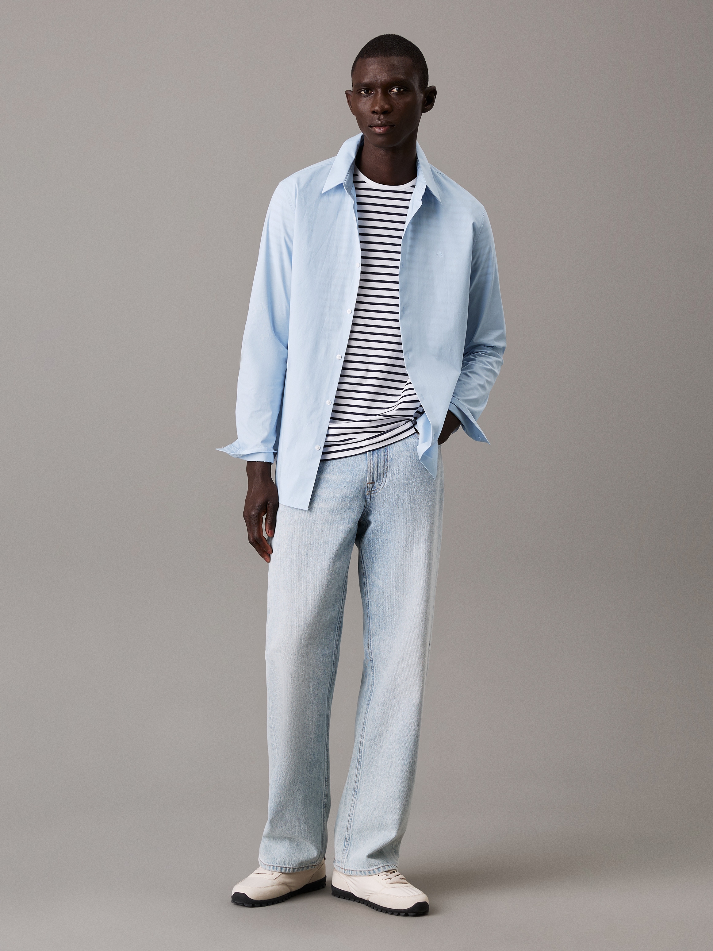 Calvin Klein Langarmhemd »LONG SLEEVE SOLID STRETCH SLIM SHIRT«, in Unifarbe