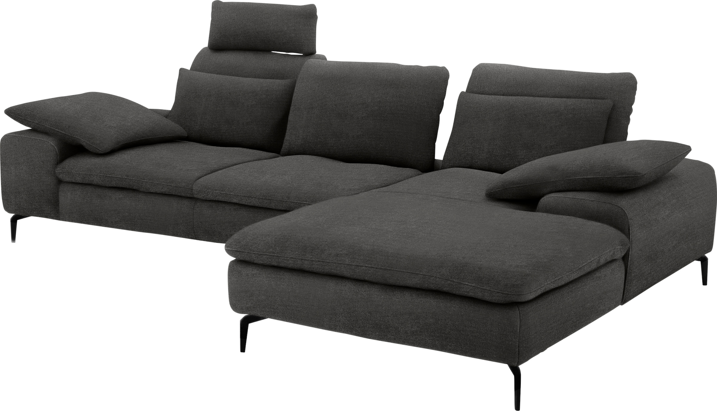 W.SCHILLIG Ecksofa »valentinoo, Designsofa, bequem, elegant und zeitlos, L-Form« inklusive Hocker, mit Sitztiefenverstellung, Breite 299 cm