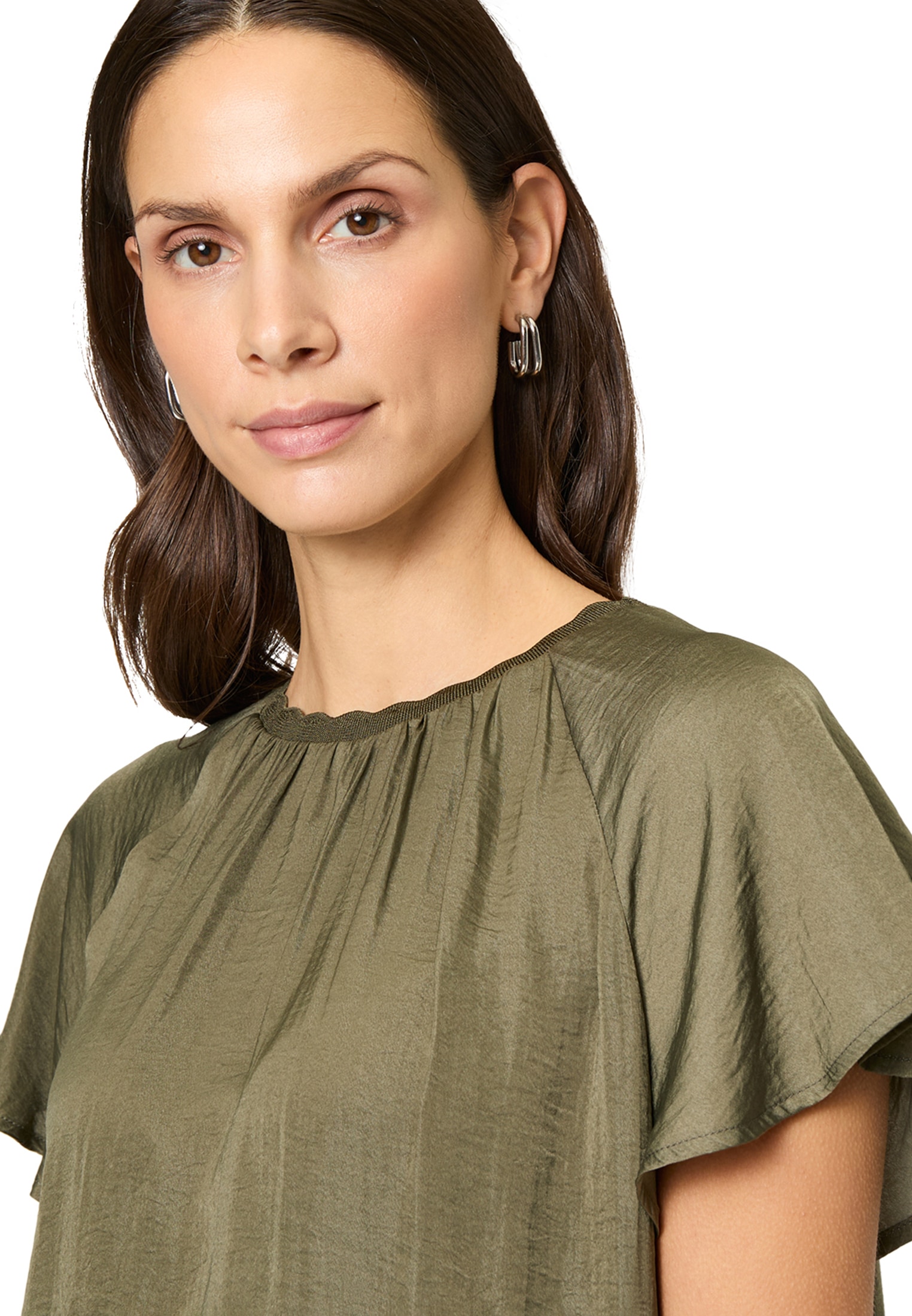 Zero Klassische Bluse »Blusenshirt mit kurzen Rüschenärmeln«