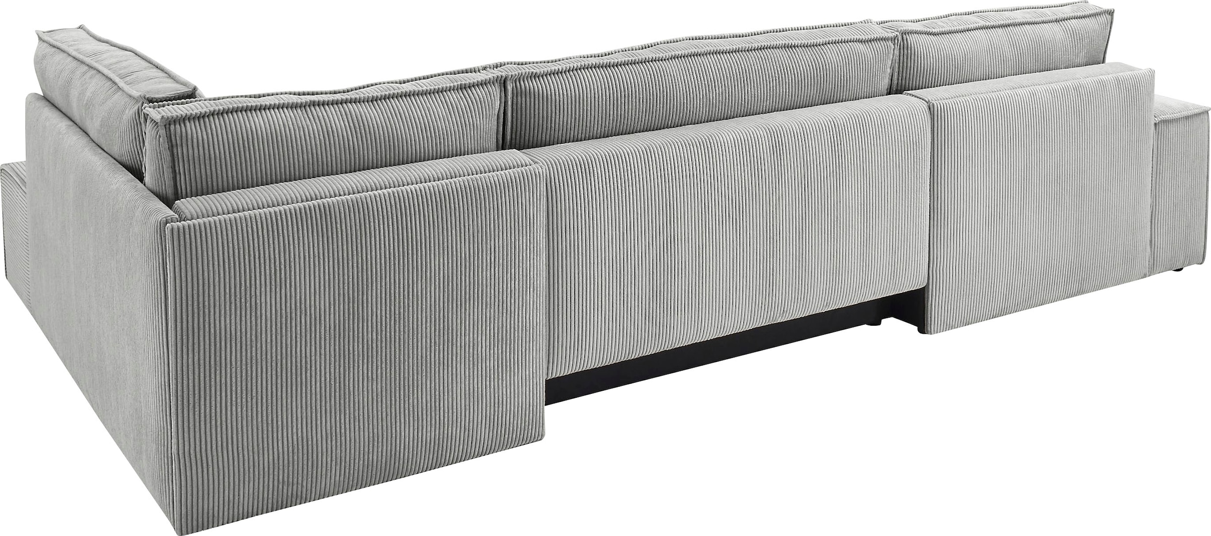 Home affaire Wohnlandschaft »SHERWOOD XXL 329 cm, U-Form, Schlafsofa,«, Schlaffunktion m. Bettkasten (194x139 cm), Cord, Vintage, Samtvelours