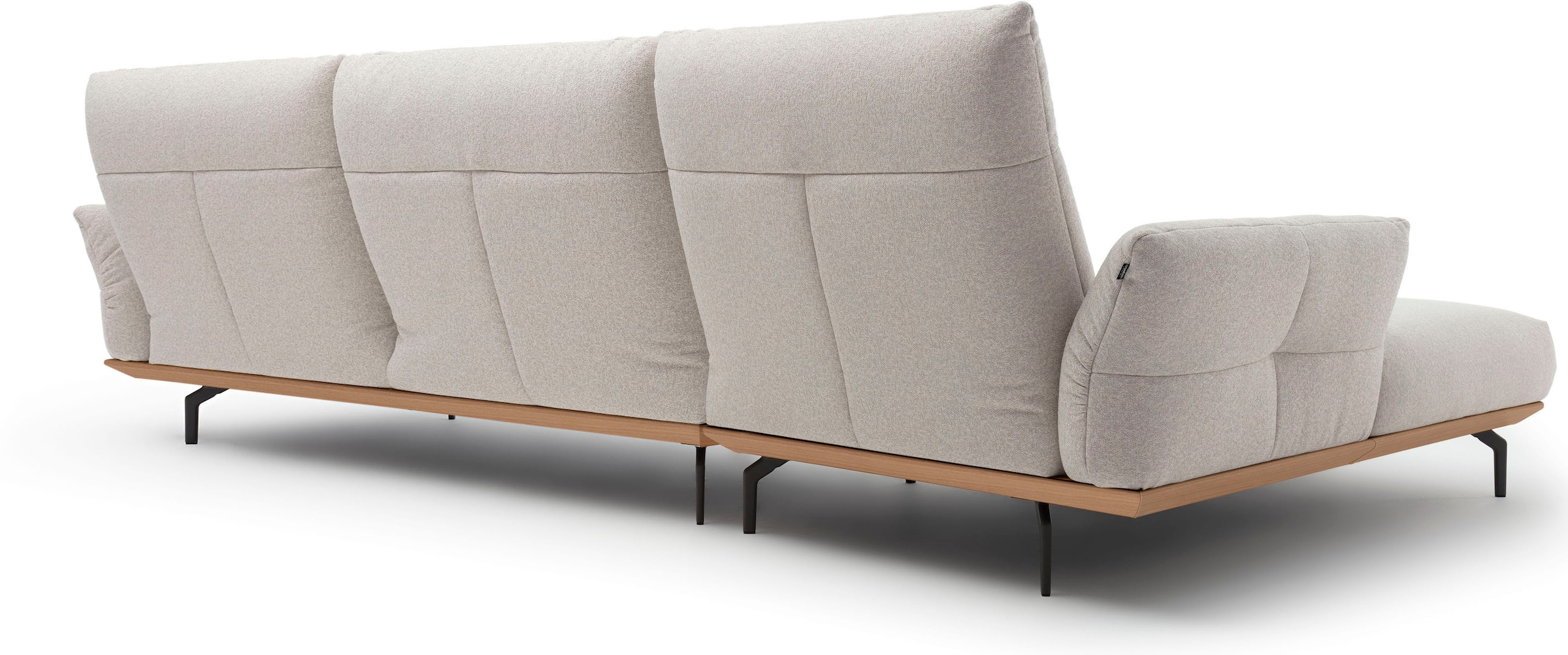 Creation BY ROLF BENZ Ecksofa »CR.460«, Sockel in Eiche, Winkelfüße in Umbragrau, Breite 338 cm