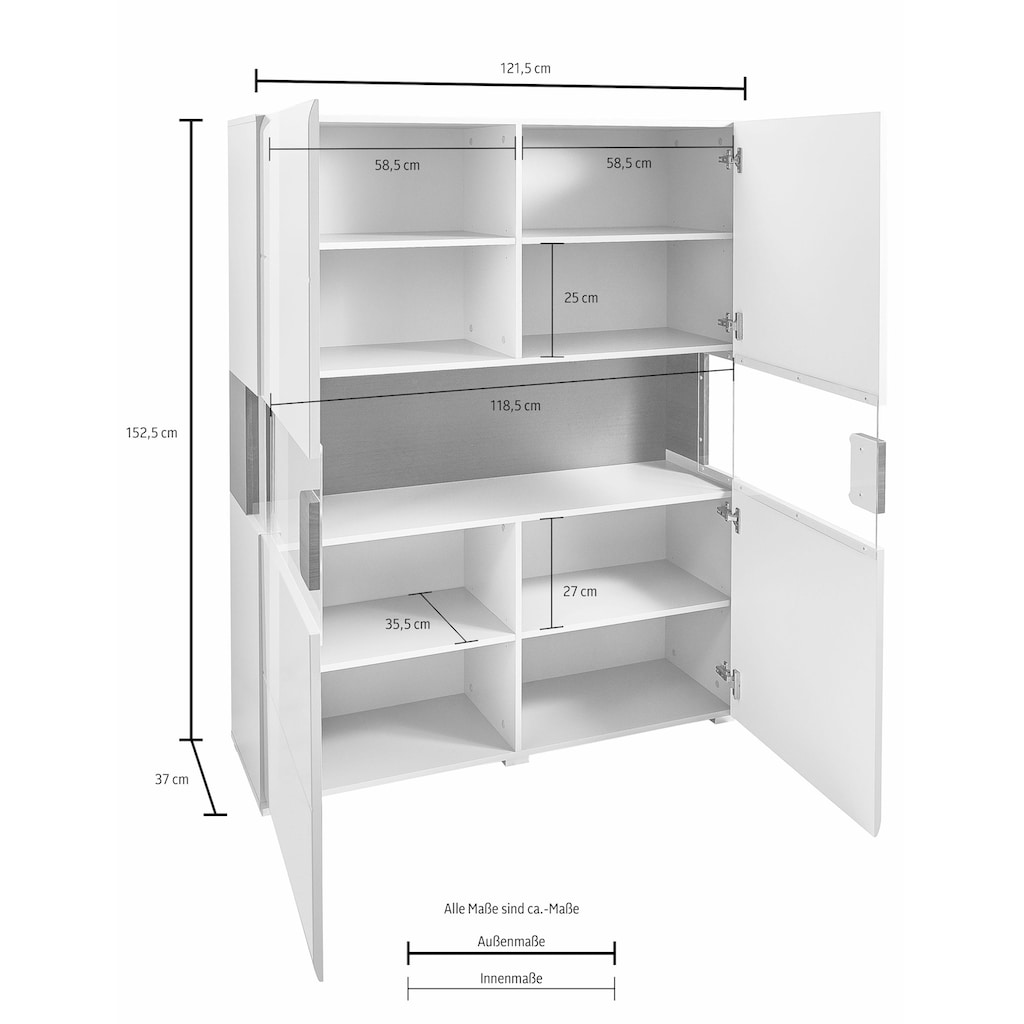 INOSIGN Highboard »Toledo«, Höhe 152 cm