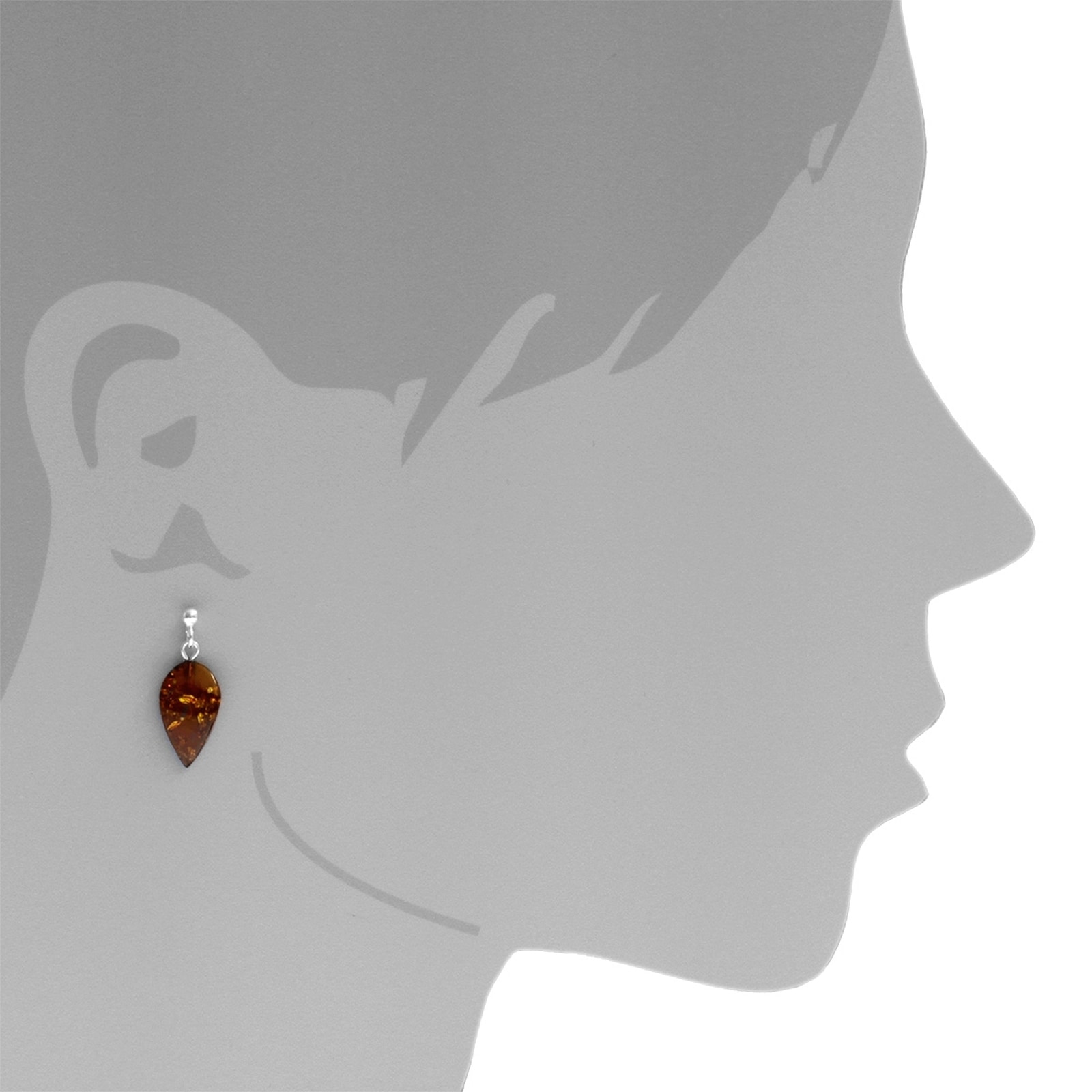 OSTSEE-SCHMUCK Paar Ohrhänger »- Nora - Silber 925/000 - Bernstein«