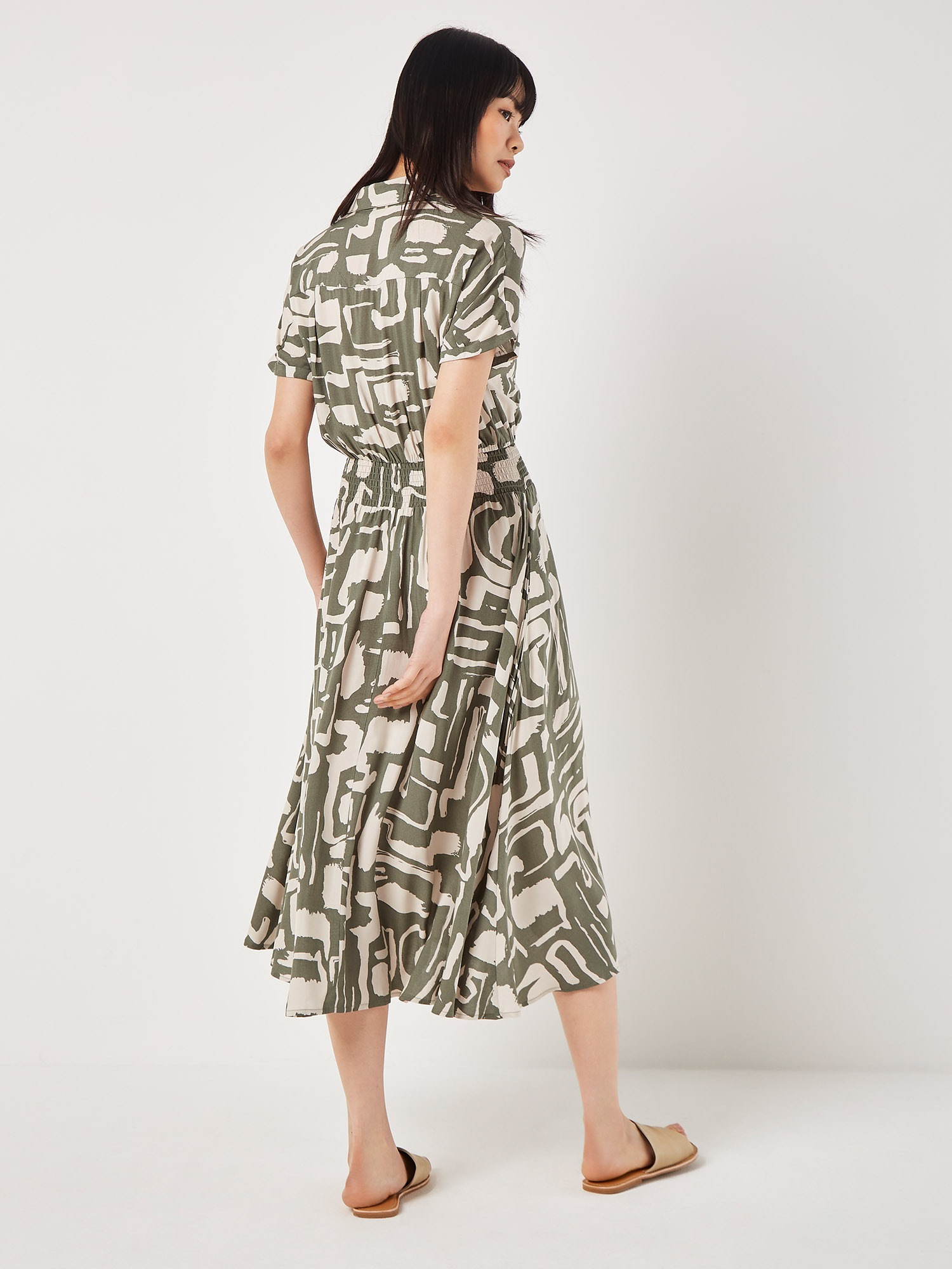 Apricot Druckkleid »Geo Grecian Shirt Midi Dress« 1 tlg. mit Smokband