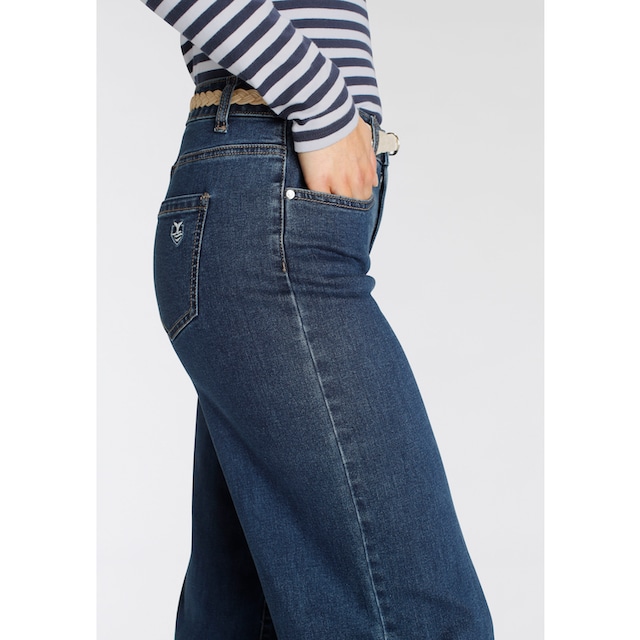 DELMAO Weite Jeans, (Set, 2 tlg., mit Gürtel), mit modischem Flechtgürtel  ---NEUE MARKE! bei ♕