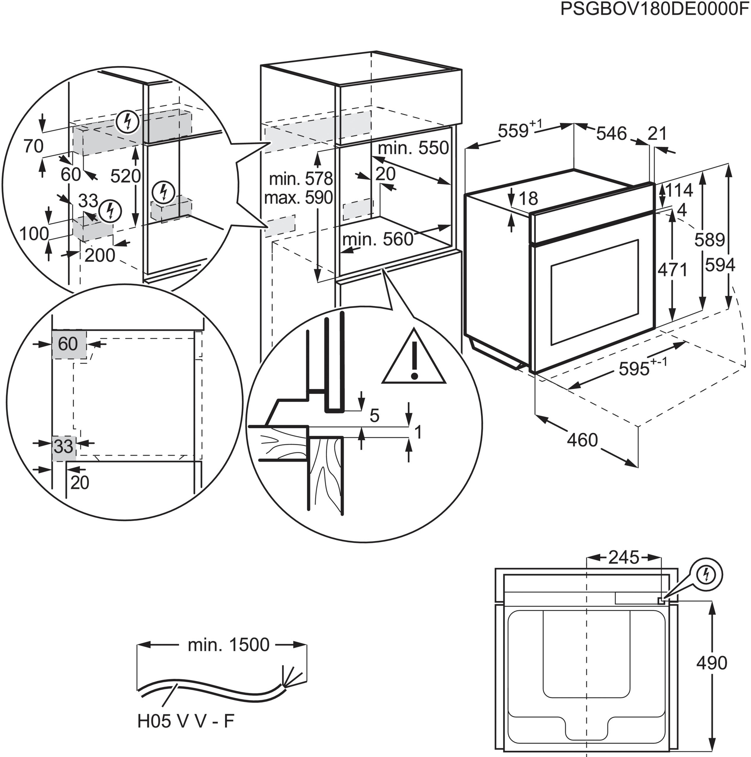 AEG Einbaubackofen 8000 »BPE742220B 944 187 753«, mit Vollauszug, Pyrolyse-Selbstreinigung