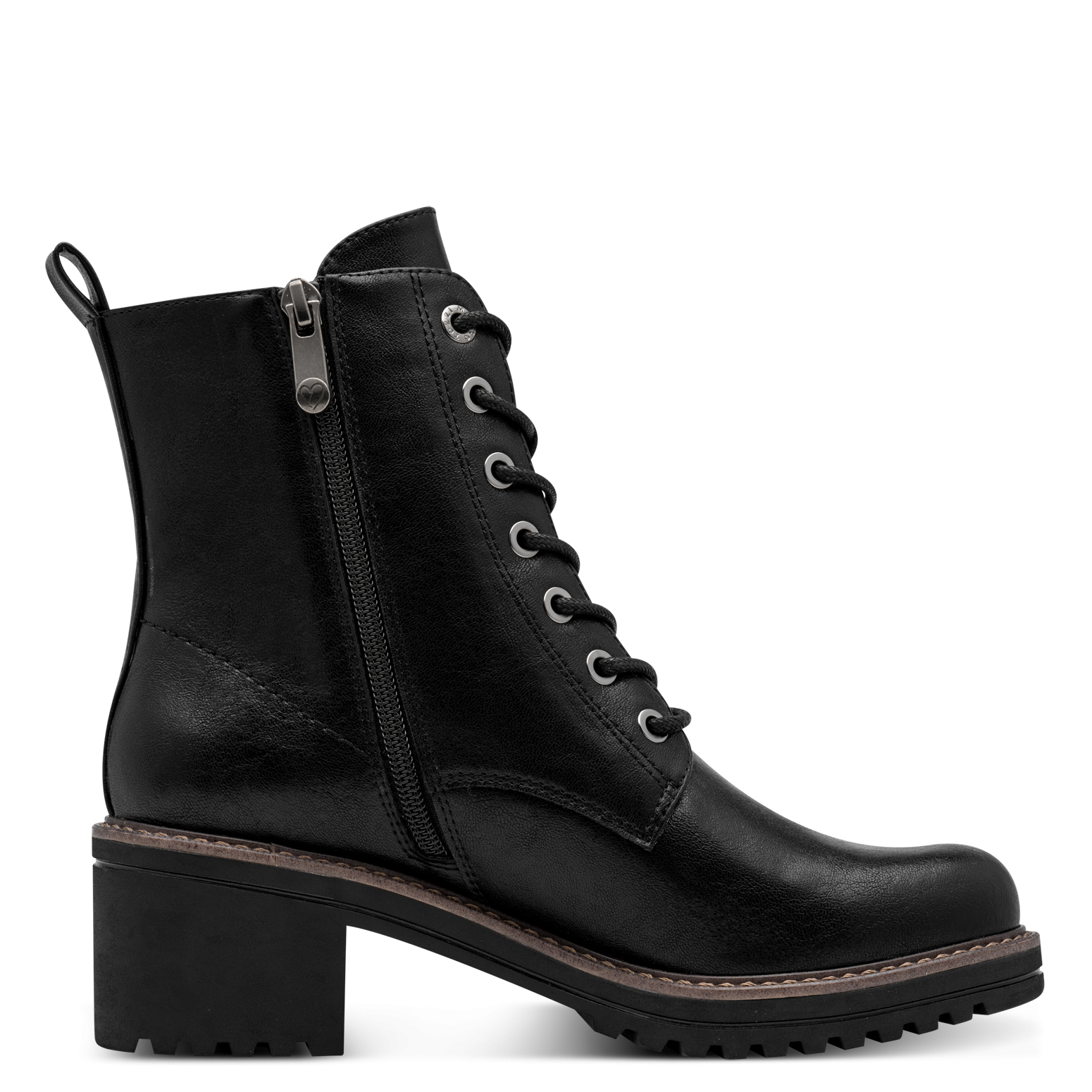 MARCO TOZZI Schnürstiefelette »LUTTER«  Blockabsatz, Ankle Boots mit Reißverschluss und Textil-Einsatz