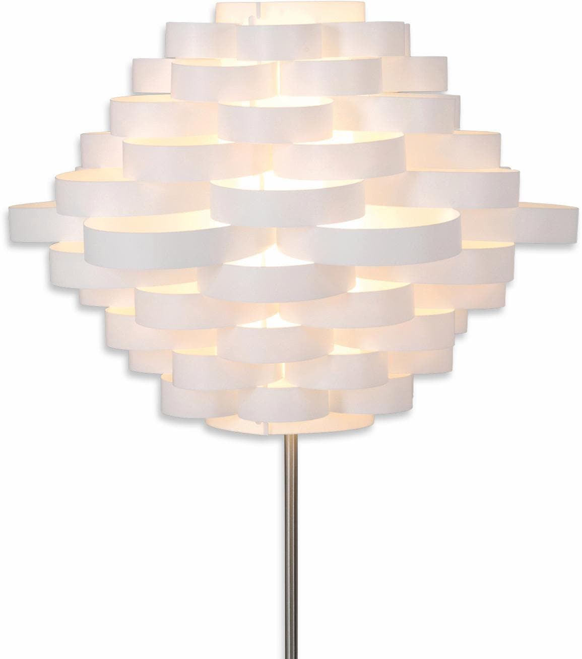 näve Stehlampe »White Line«, 1 flammig-flammig, E27 max. 40W, weiß/nickel,  Kunststoff/Metall, h: 150cm, d: 55cm online kaufen | mit 3 Jahren XXL  Garantie