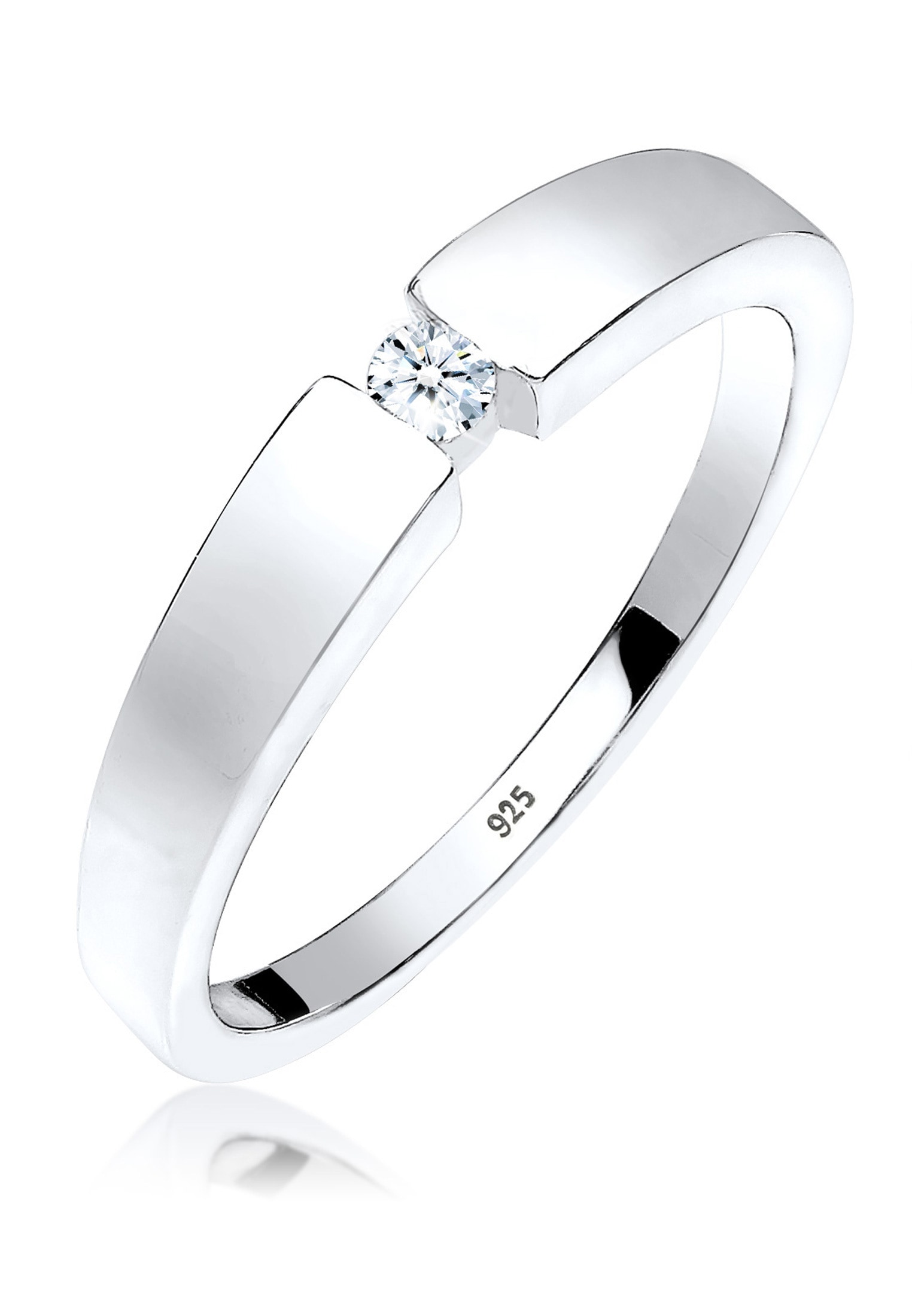 Trauring »Ring Klassisch Bandring Diamant 0.06 ct. 925 Silber«