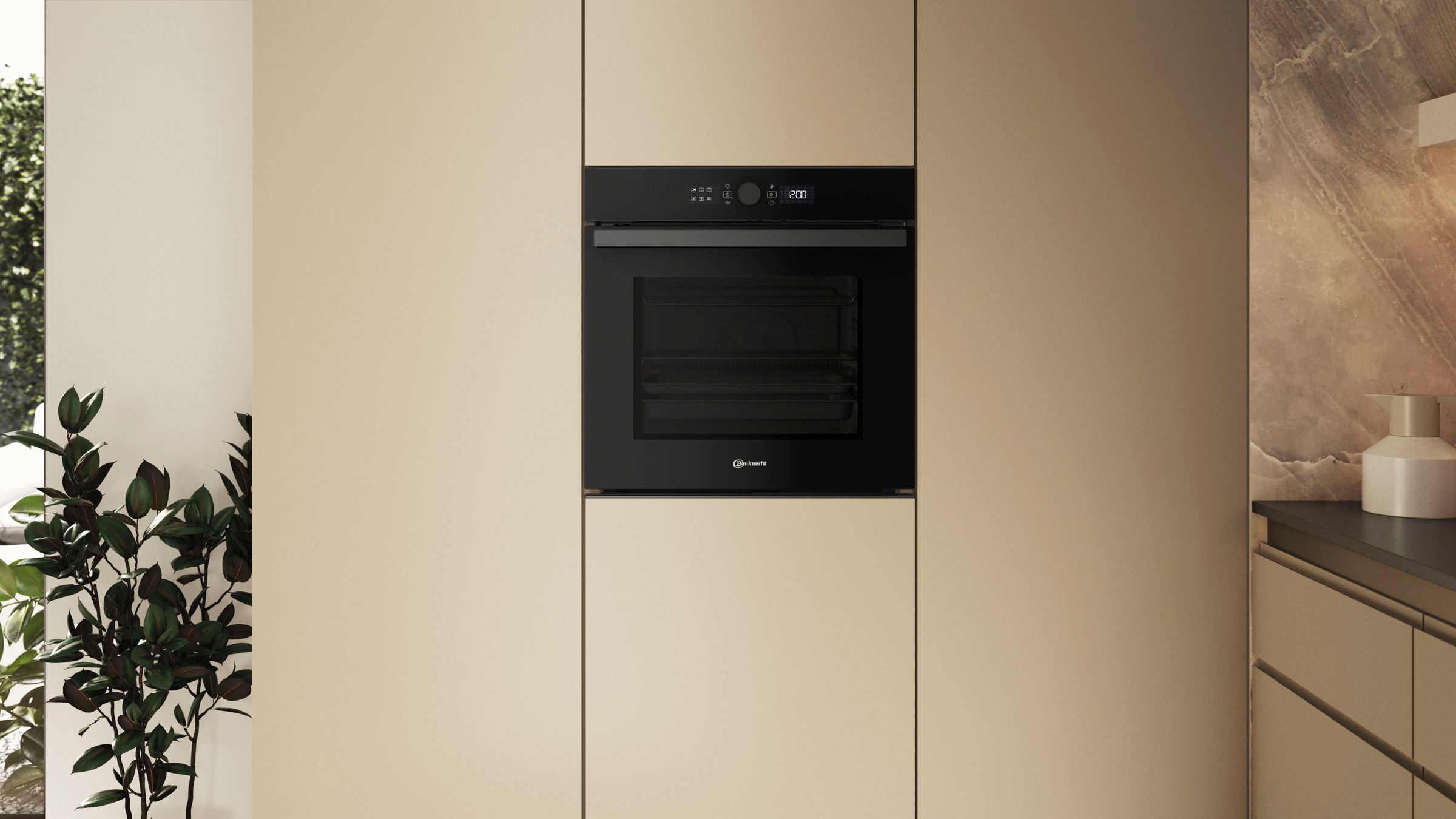 BAUKNECHT Einbaubackofen  »BBI4S8HM1SK«, mit 1-fach-Teleskopauszug, Hydrolyse, AirFry-Funktion, Pizzafunktion, 1-fach-Teleskopauszug, Gentle Steam