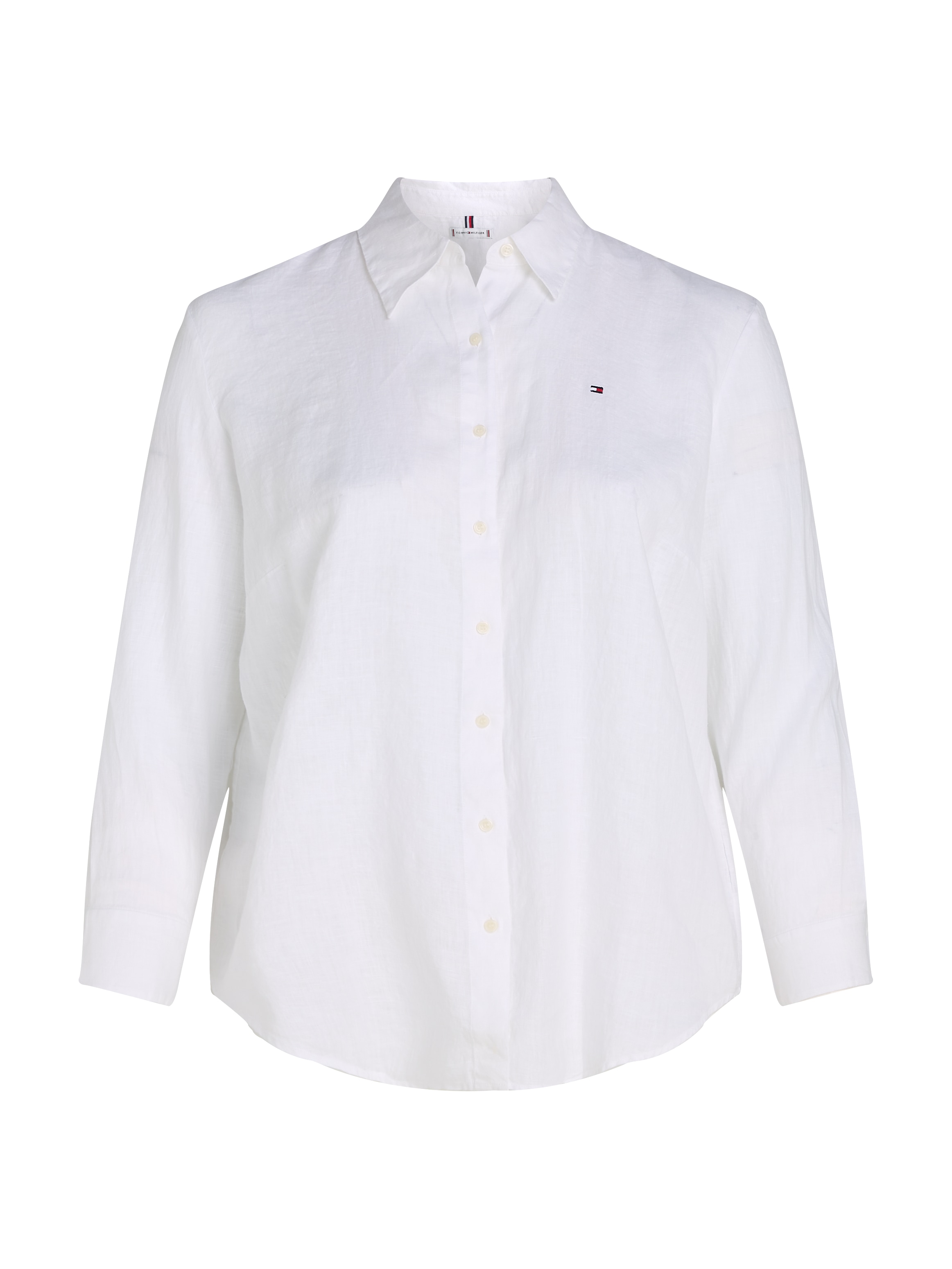 Tommy Hilfiger Curve Hemdbluse »CRV ESS LINEN RELAXED SHIRT«, in Großen Größen, Leinenqualität
