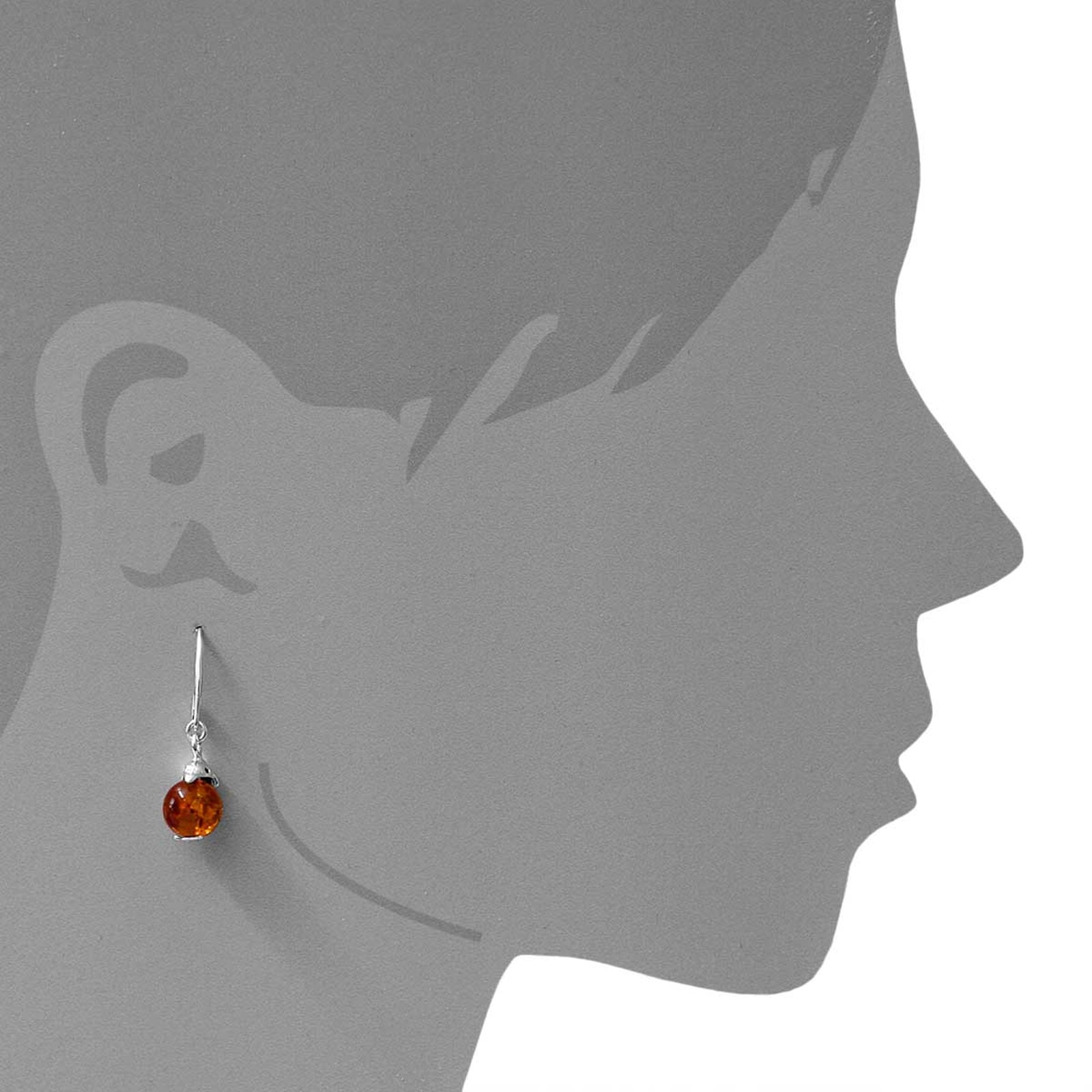 OSTSEE-SCHMUCK Paar Ohrhänger »- Delphin - Silber 925/000 - Bernstein«