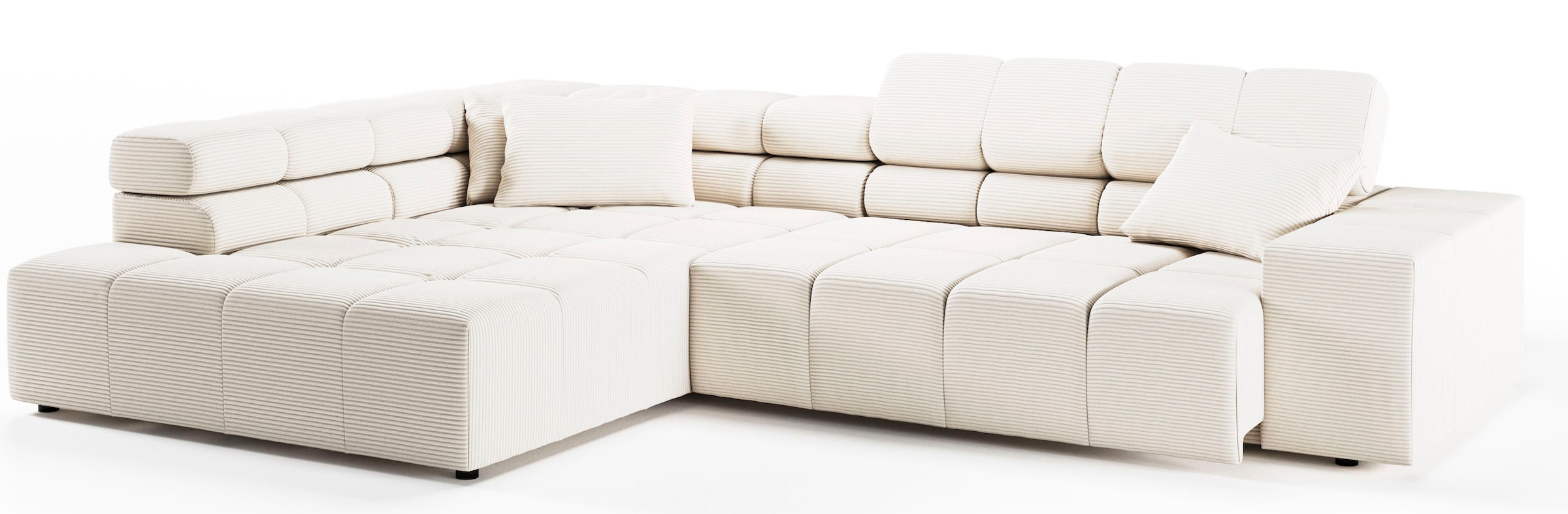 INOSIGN Ecksofa »Ancona incl. Kopfteilverstellung, Breite 319cm, L-Form«, wahlweise motorische Sitztiefenverstellung, auch in Cord + Easy Care